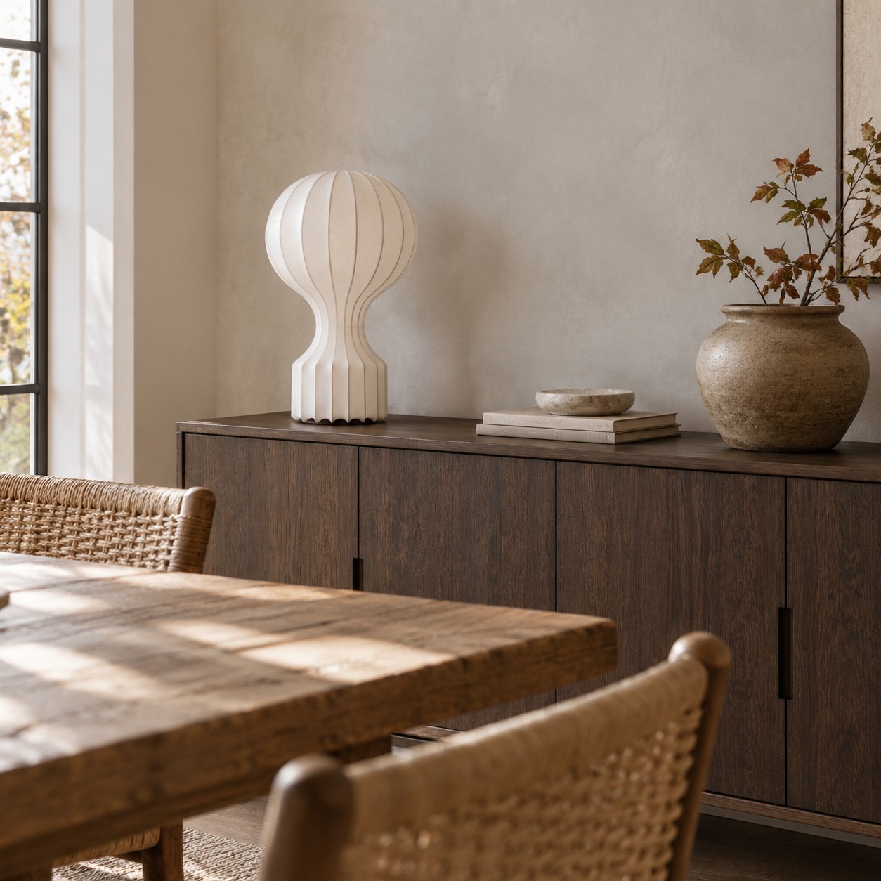 Tiago Wabi Sabi White Round Table Lamp