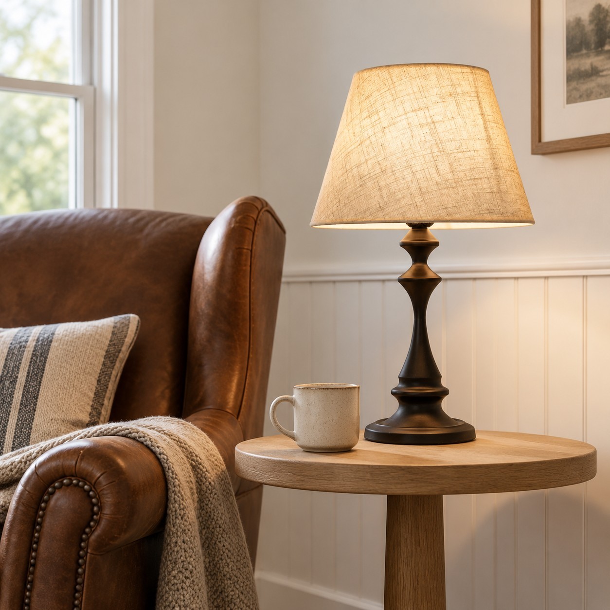 Issac Classic Linen Empire Iron Body Table Lamp