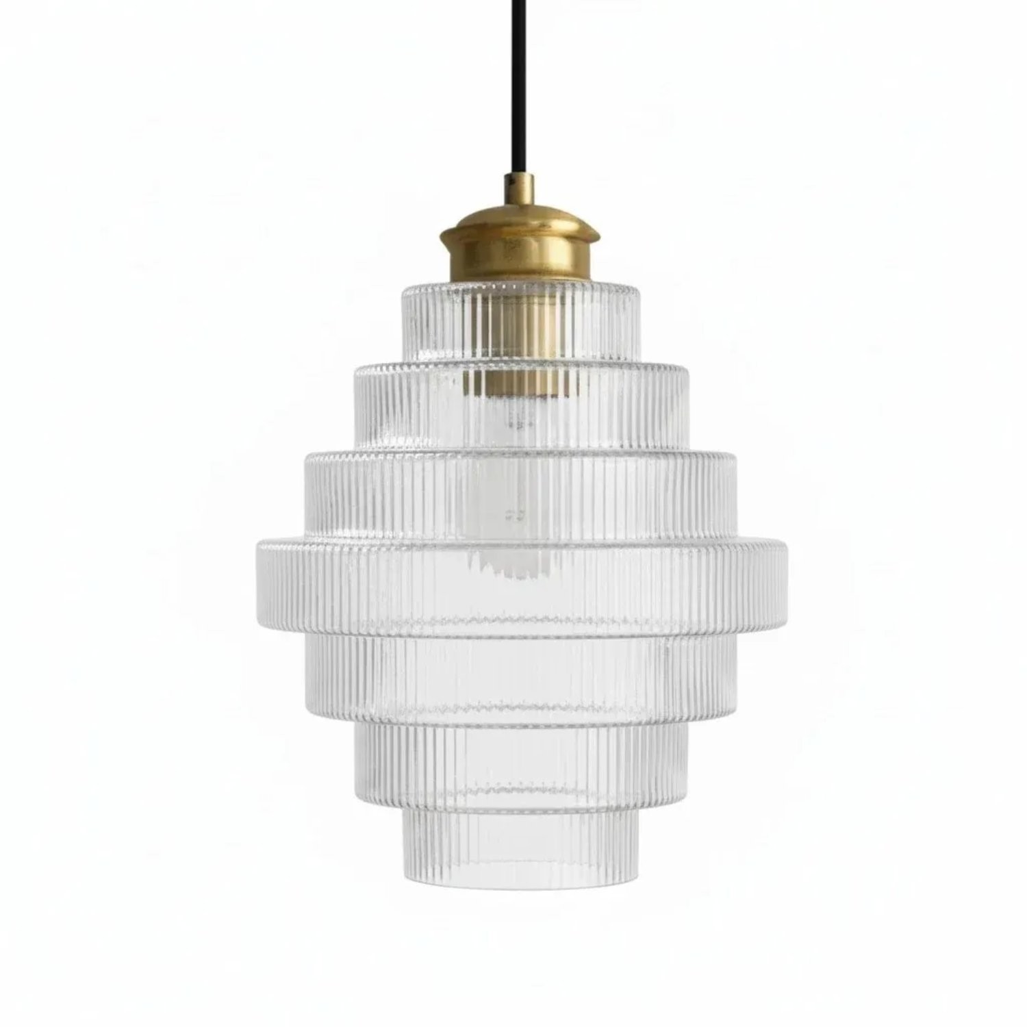 Kaelyn Bottle Shade Stained Striped Glass Pendant Light