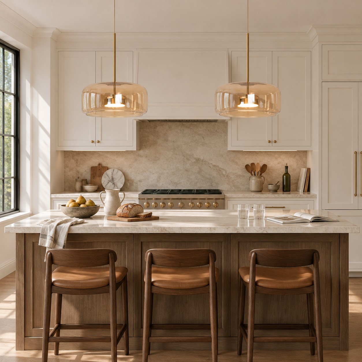 Raith Mouth Blown Glass Shade Pendant Light