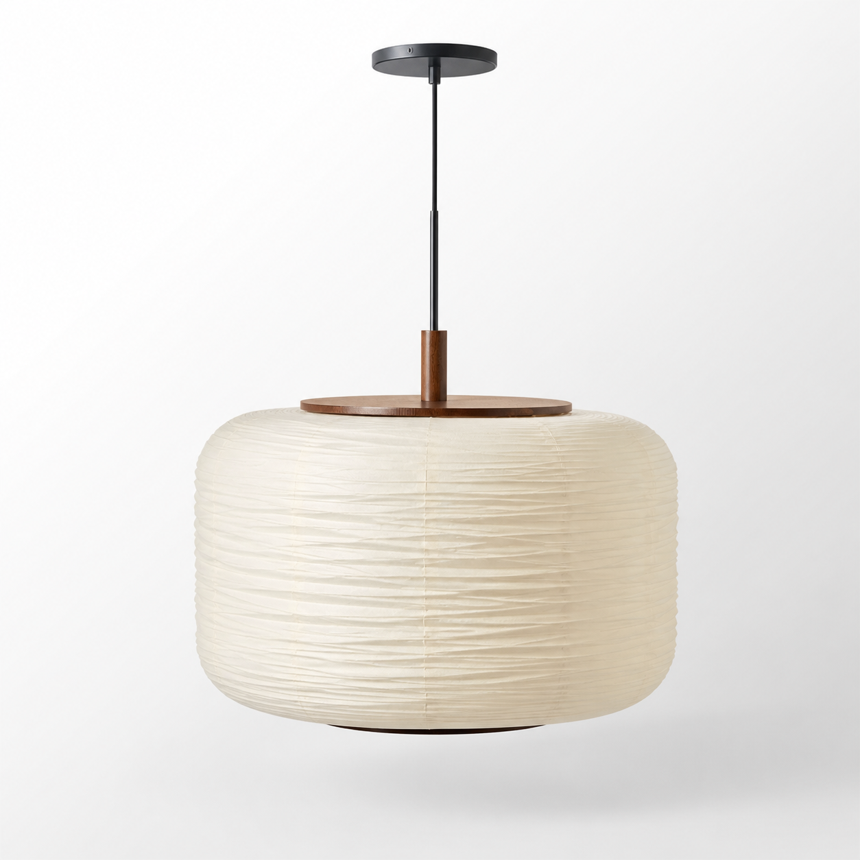 Drath Wabi Sabi Ribbed Paper Lantern Pendant Light