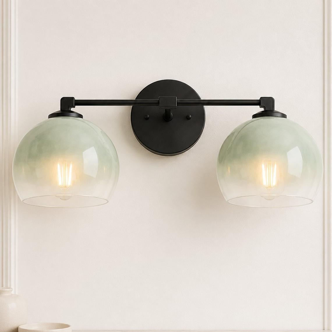 Conrad Vintage 3 Light Bellflower Glass Wall Sconce
