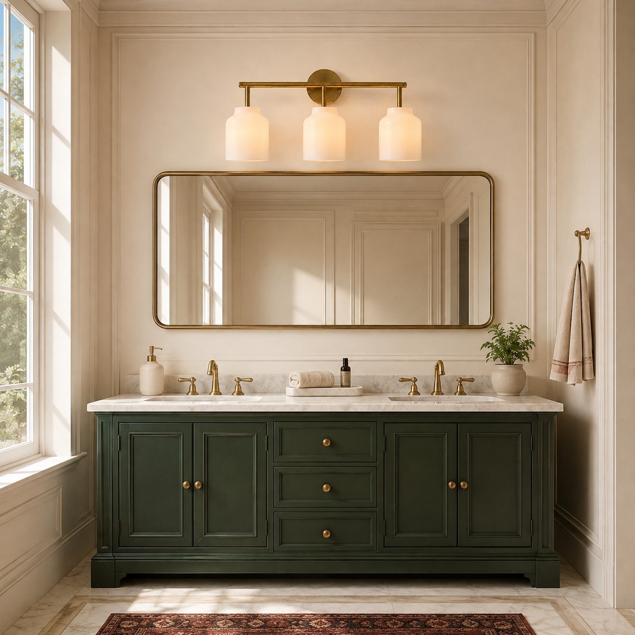 Drilon Modern 3-Light Milk Glass Bathroom Sconce