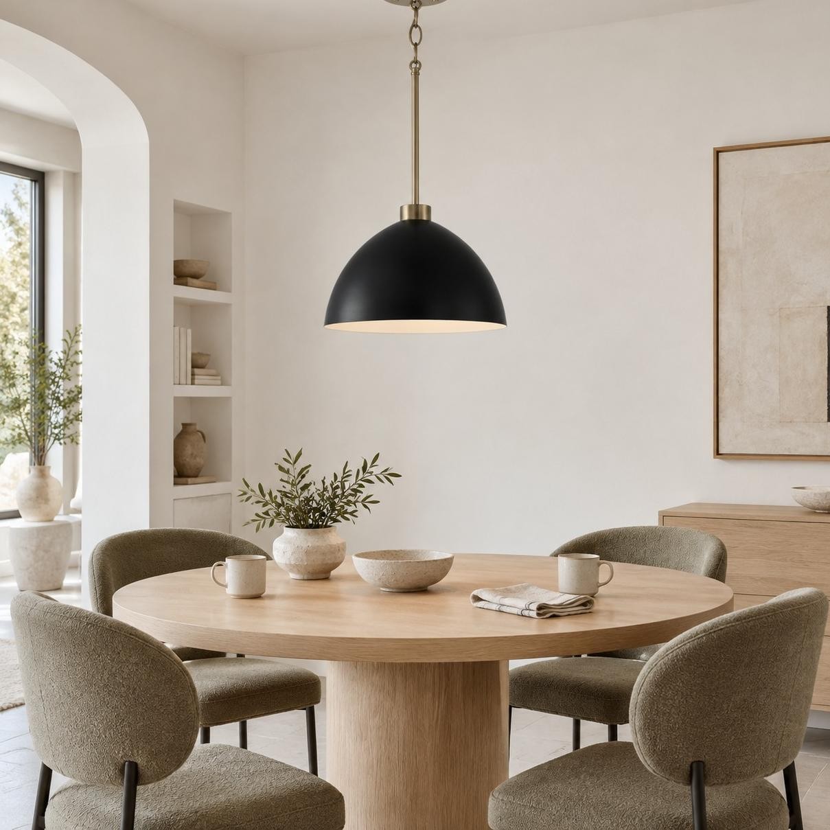 Ylarix ‎Minimalist Dome Metal Pendant Light