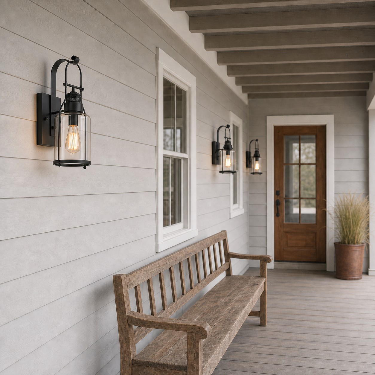 Bureau Industrial Antique Iron Glass Jar Wall Sconce