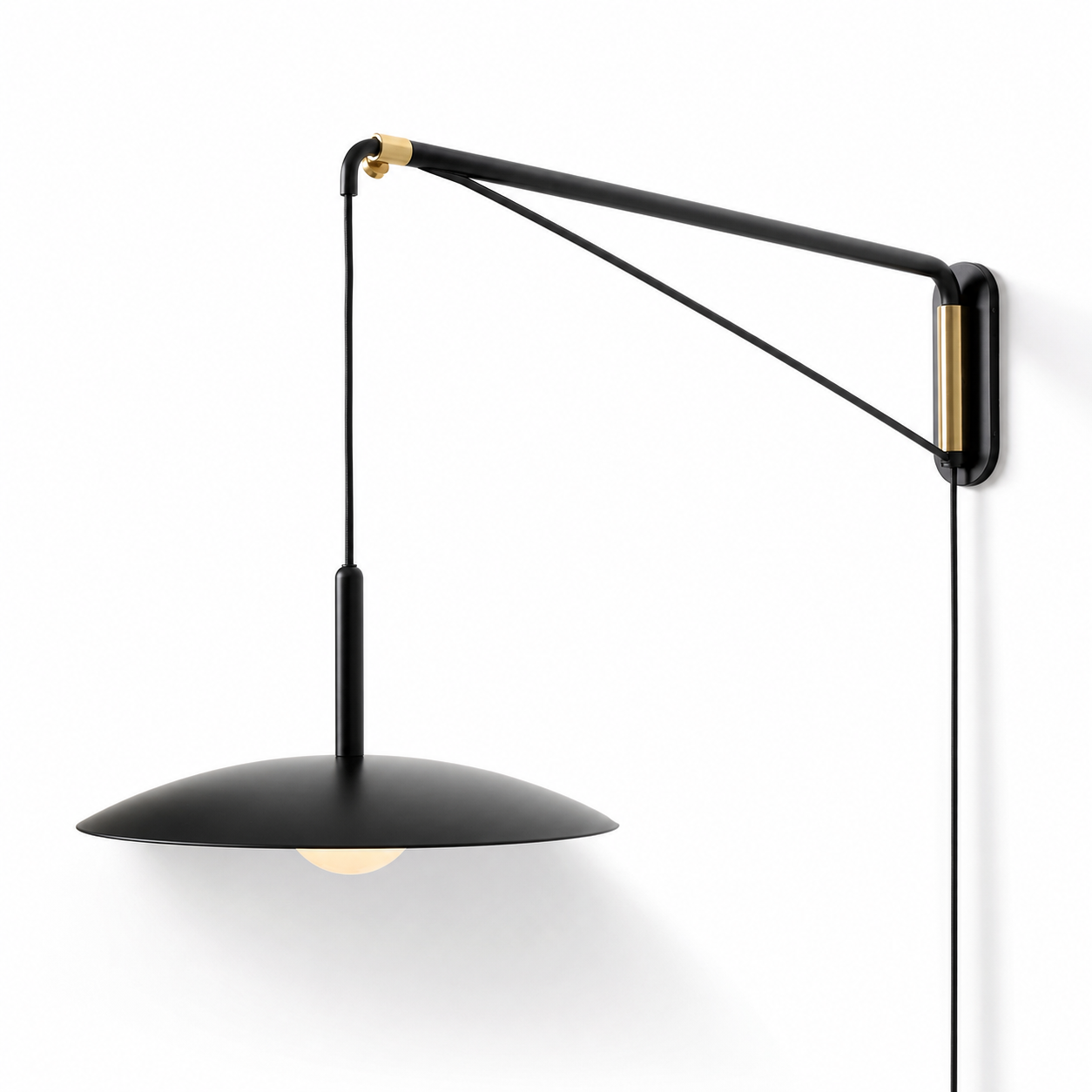 Cruz Minimalist Adjustable Plug-In Wall Sconce
