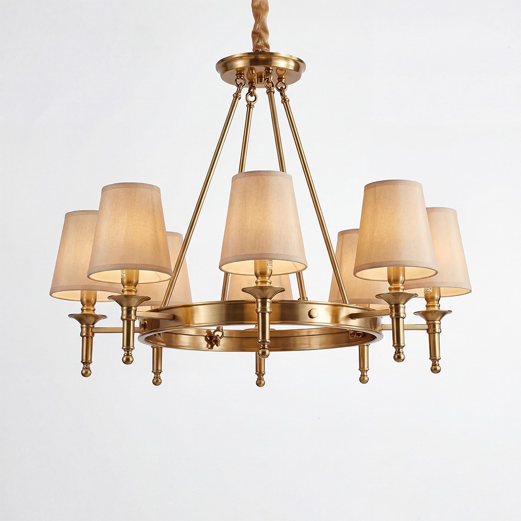 Yasmin Antique Brass Wagon Wheel Chandelier