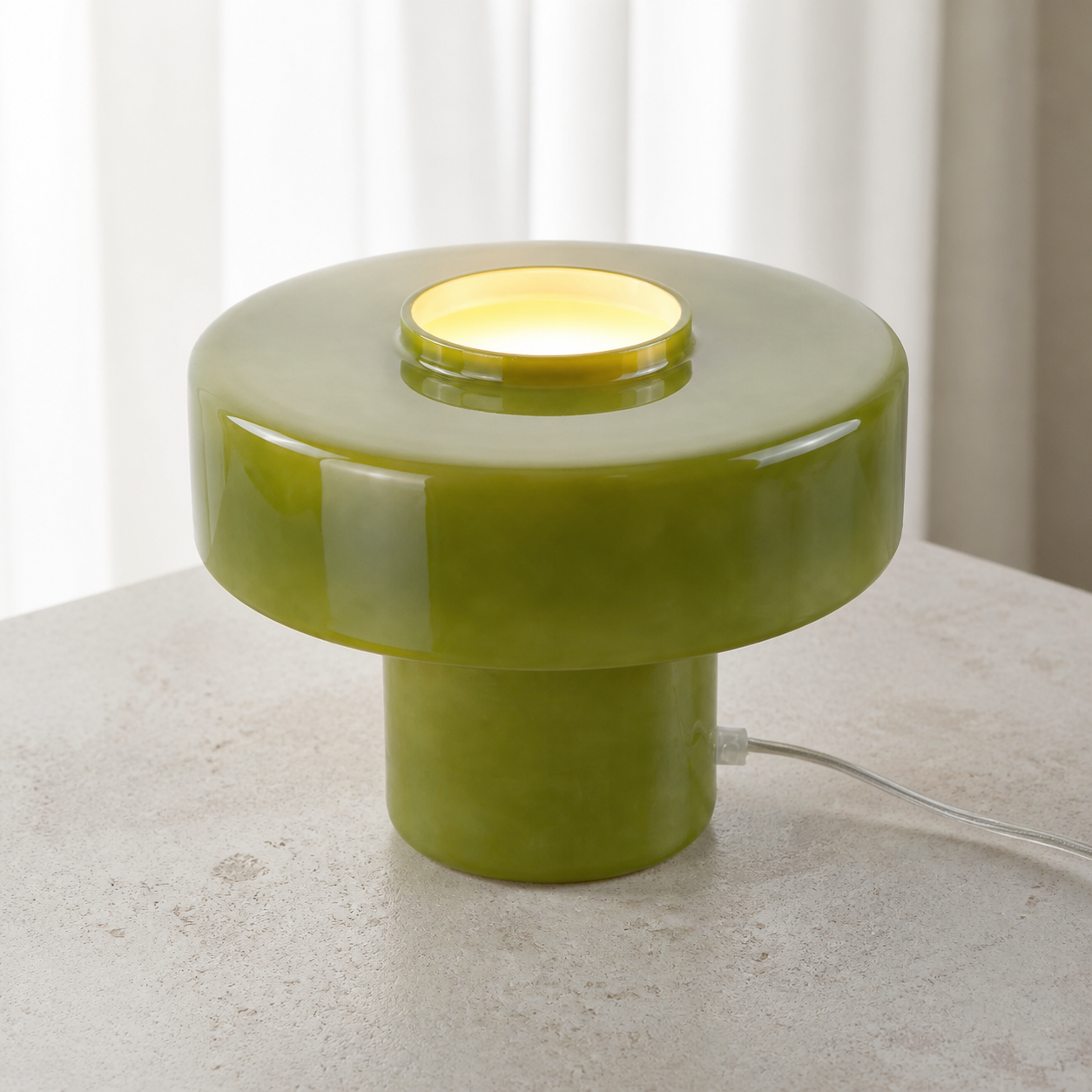 Aetheris Modern Colorful Glass Mushroom Table Lamp