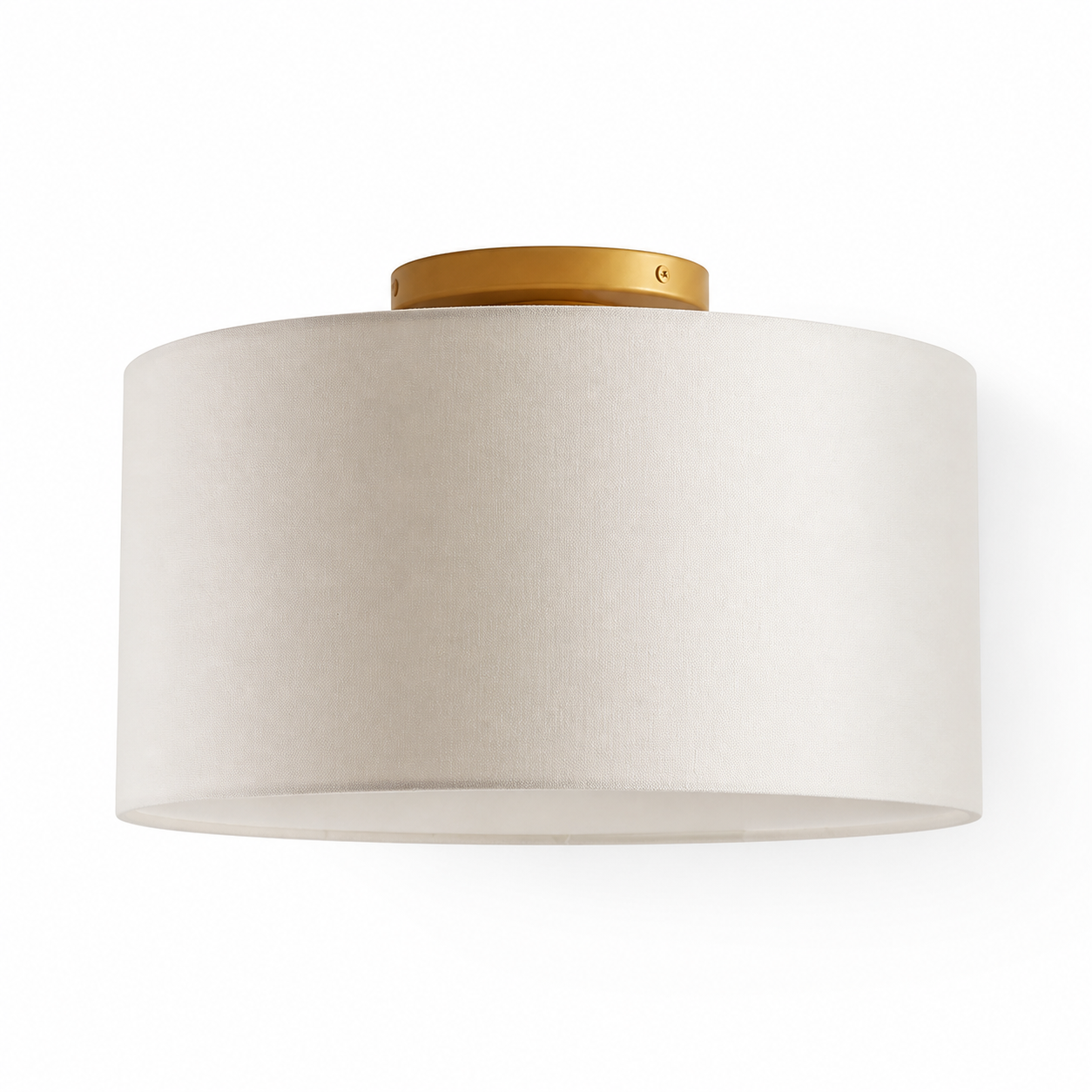 Joram White Linen Drum Ceiling Light