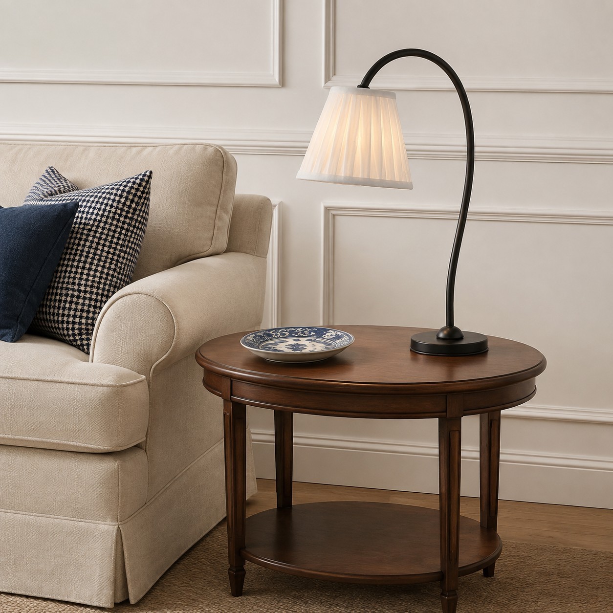 Bailey Vintage Linen Pleated Shade Table Lamp