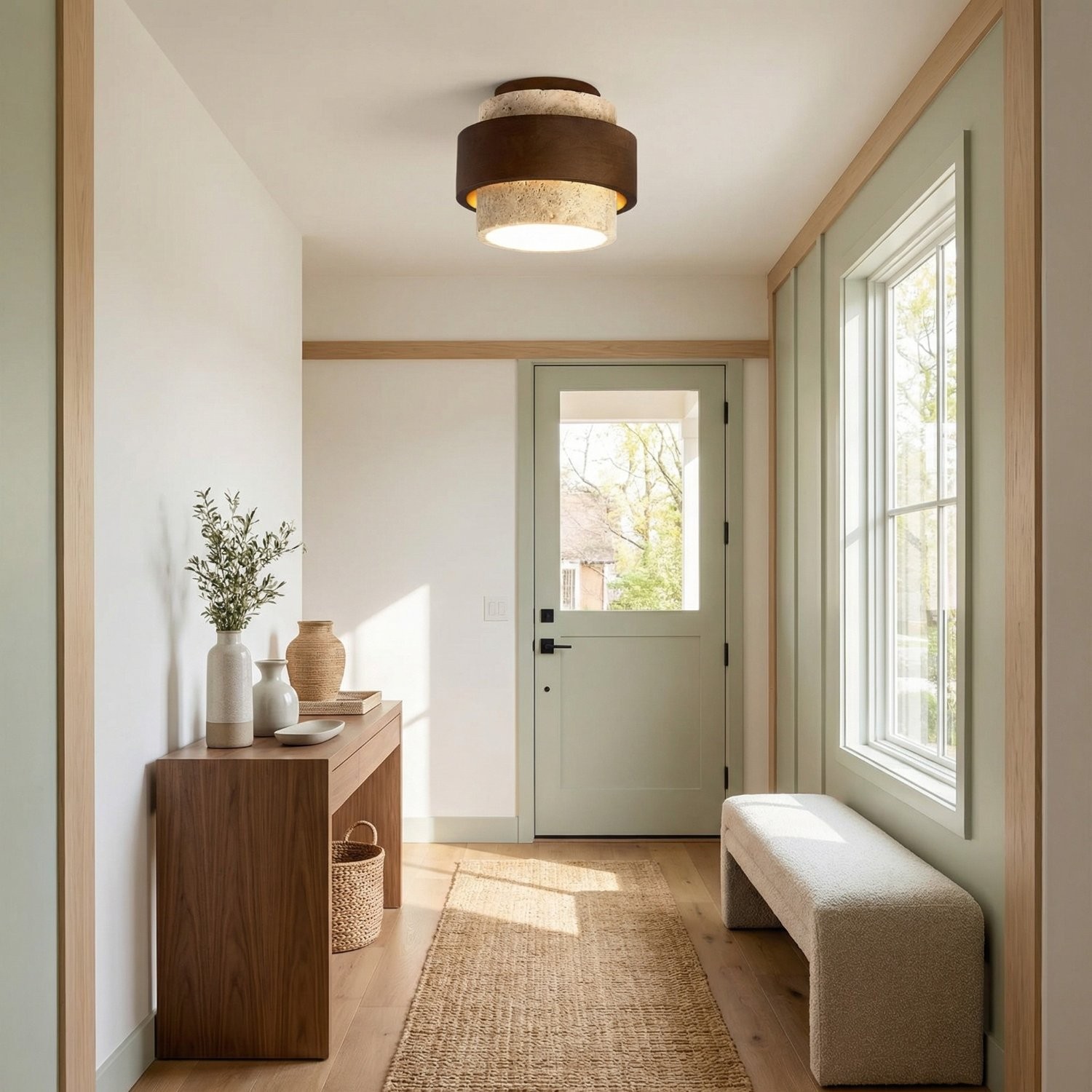 Caspar Minimalist Travertine Retro Ceiling Light