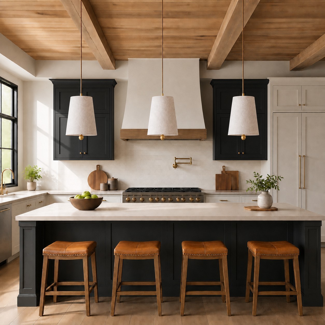 Audrey Modern Gold Accent White Fabric Cone Pendant Light
