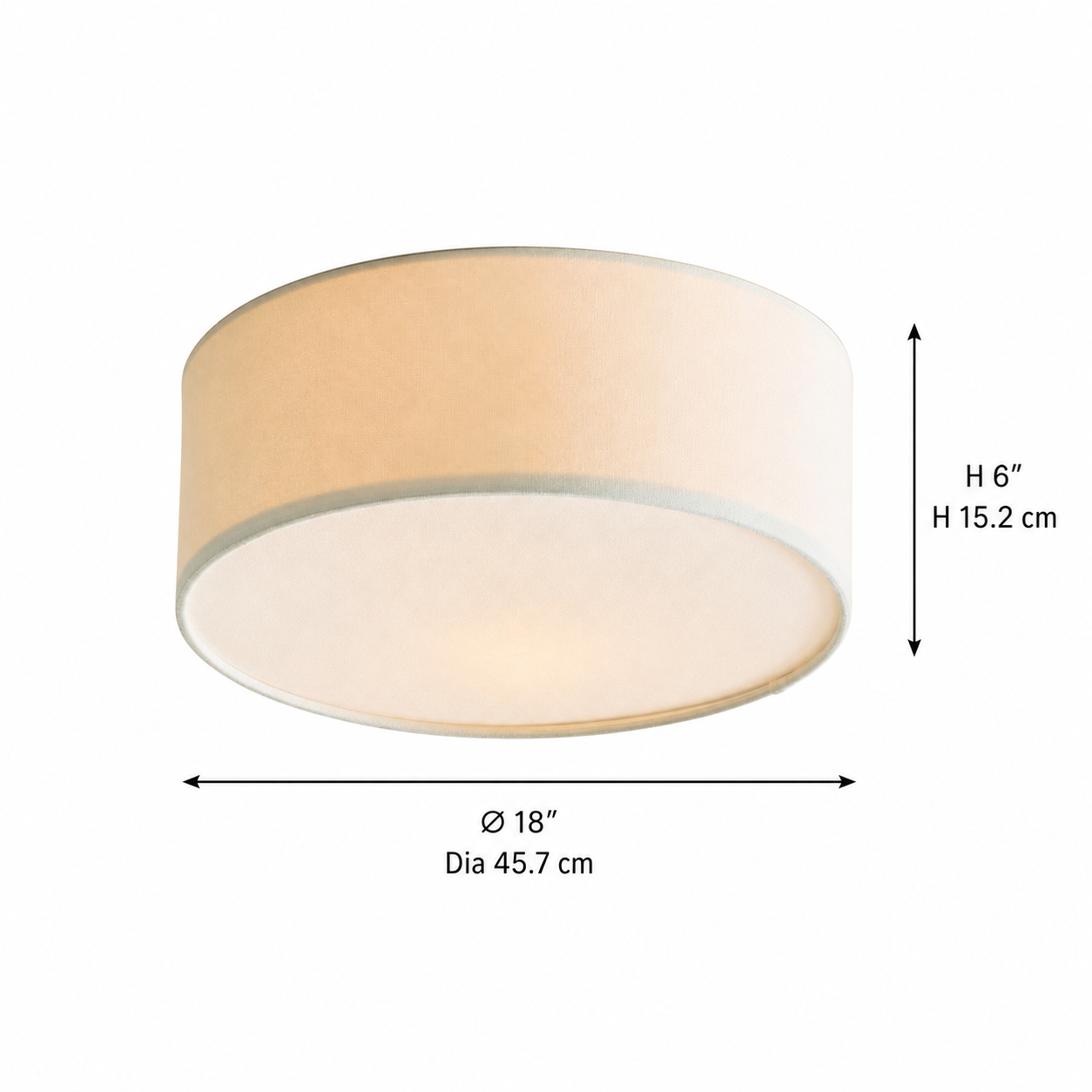 Toren Modern Linen Fabric Drum Flush Mount Ceiling Light