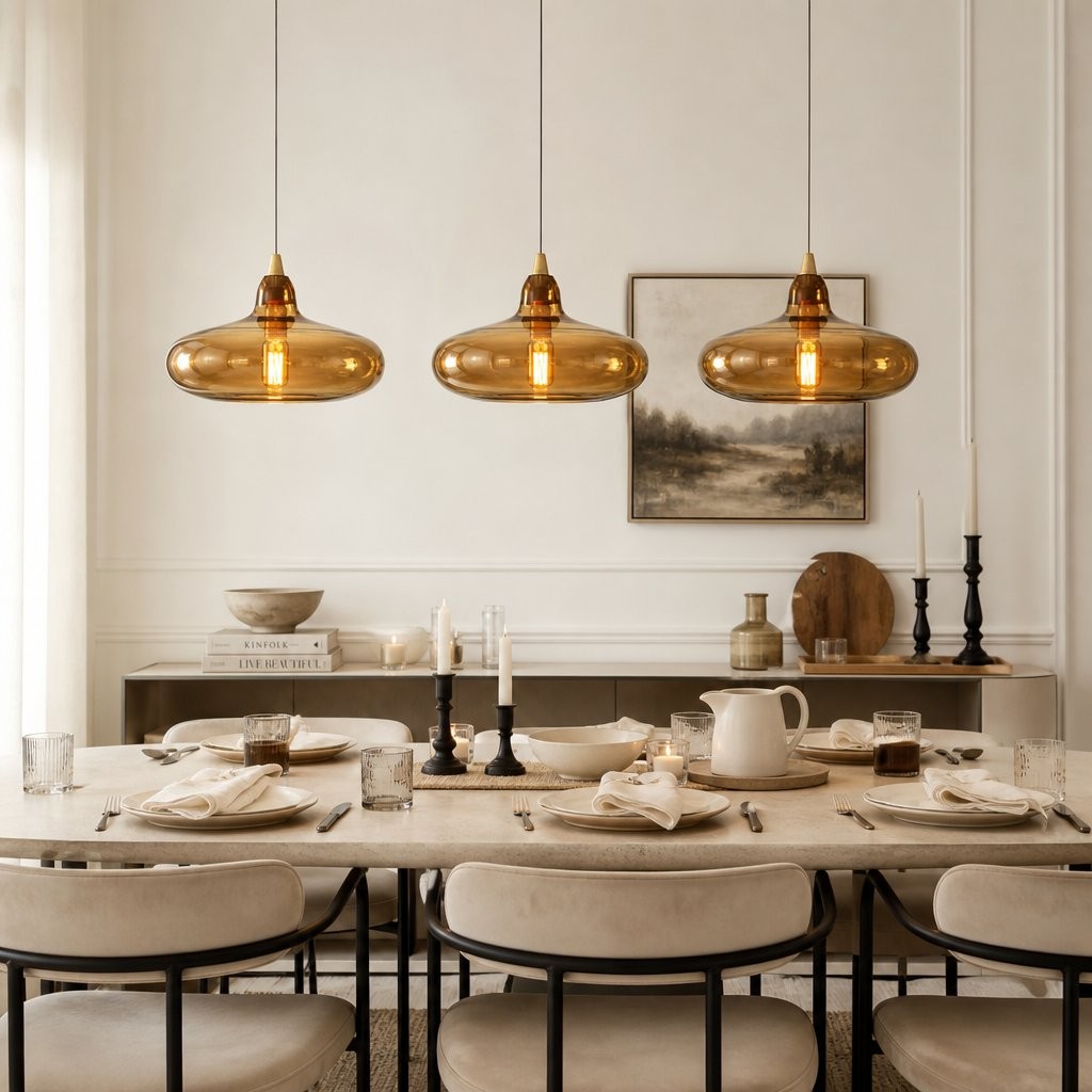Zyren Modern Art Amber Glass Pendant Light