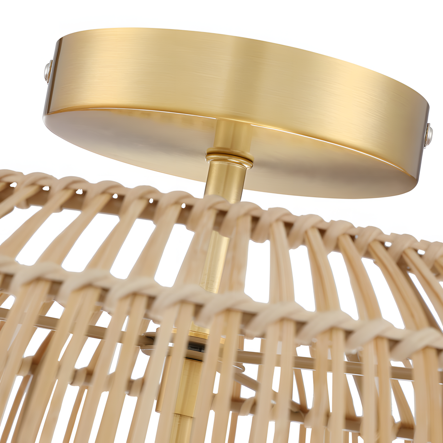 Lyril Boho Rattan Semi Flush Mount Ceiling Light