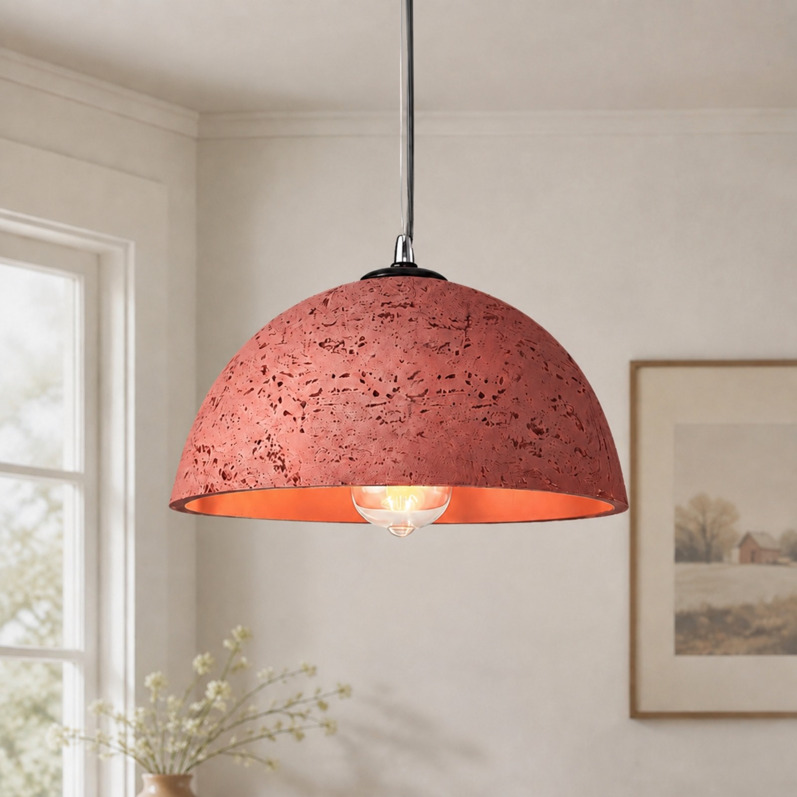 Luran Wabi Sabi Dome Stone Pendant Light