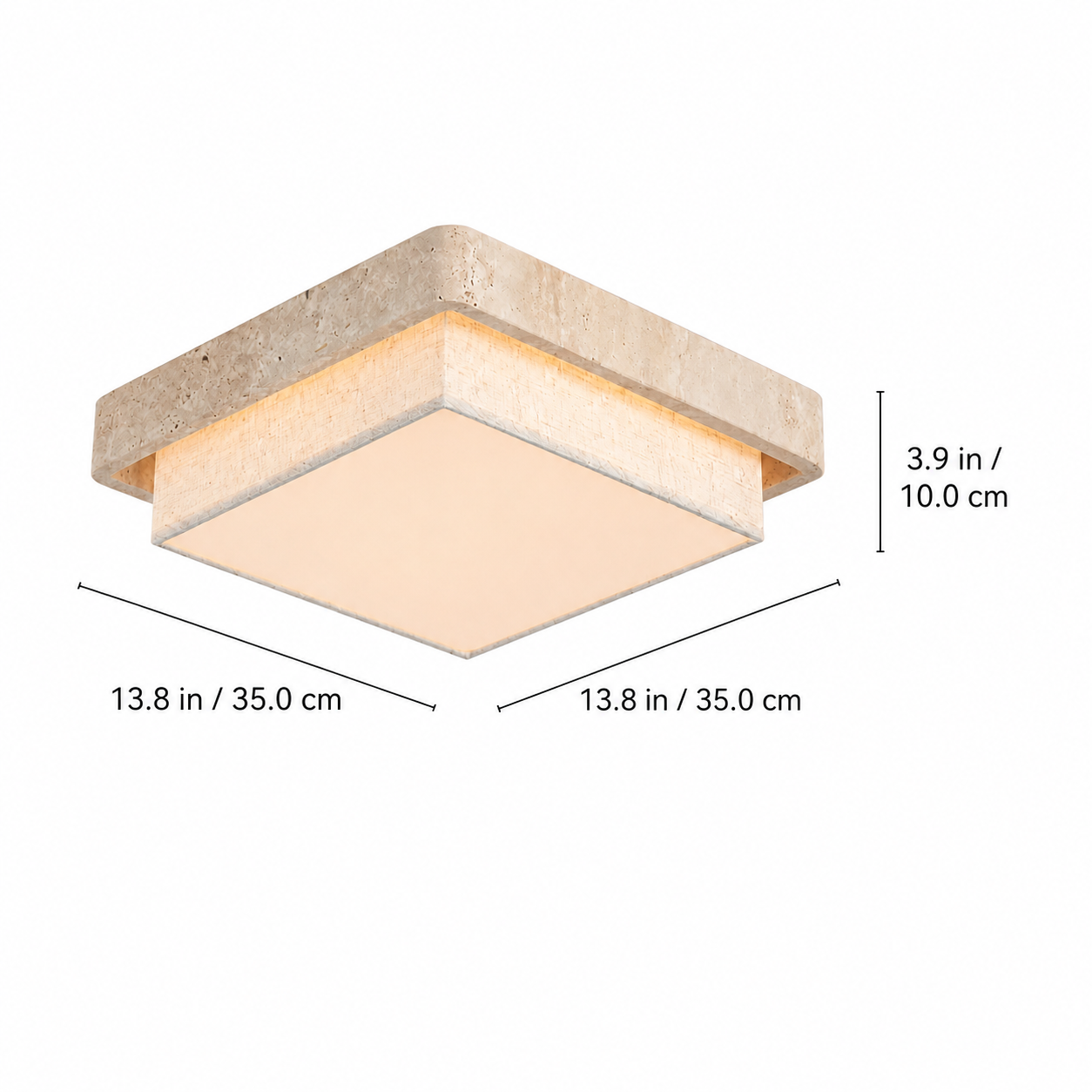 Cavell Wabi Sabi Travertine Flush Mount Ceiling Light