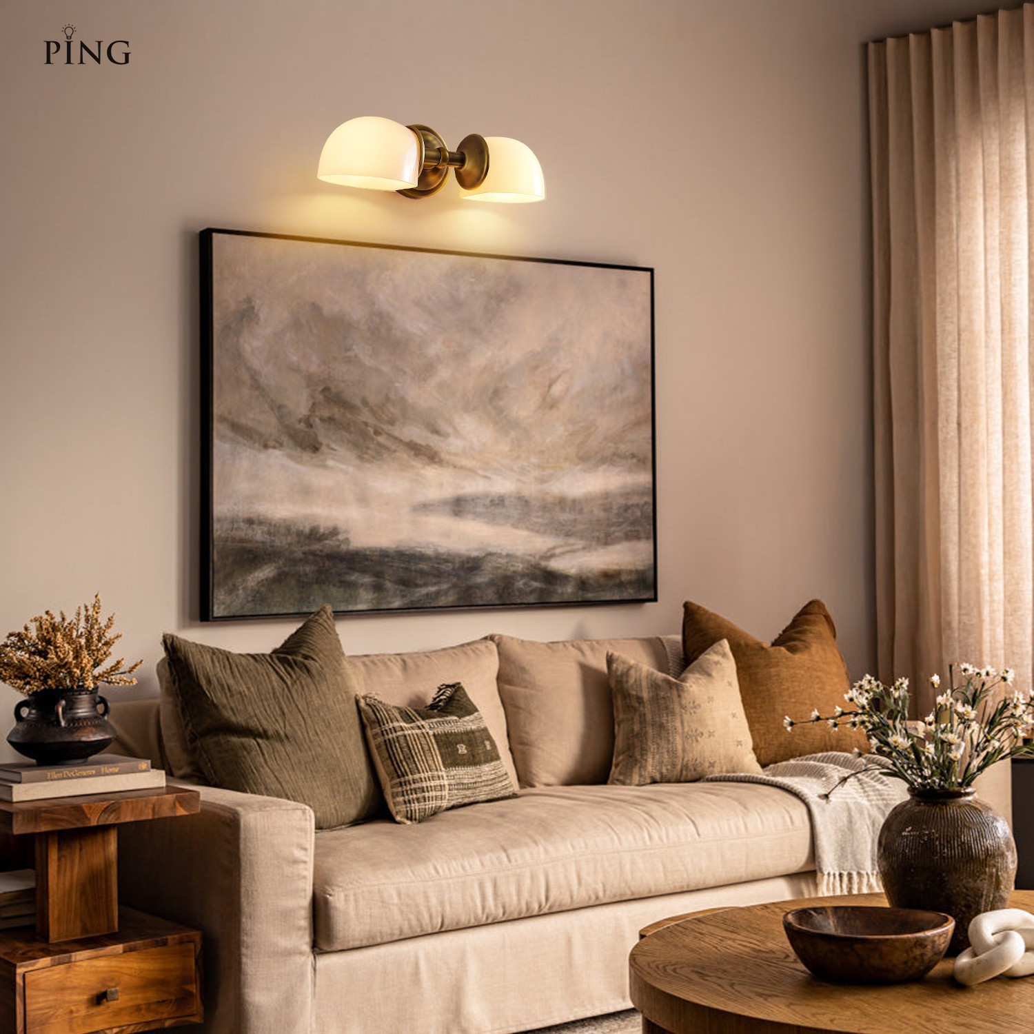 Valor Rustic Metal Double White Glass Wall Sconce