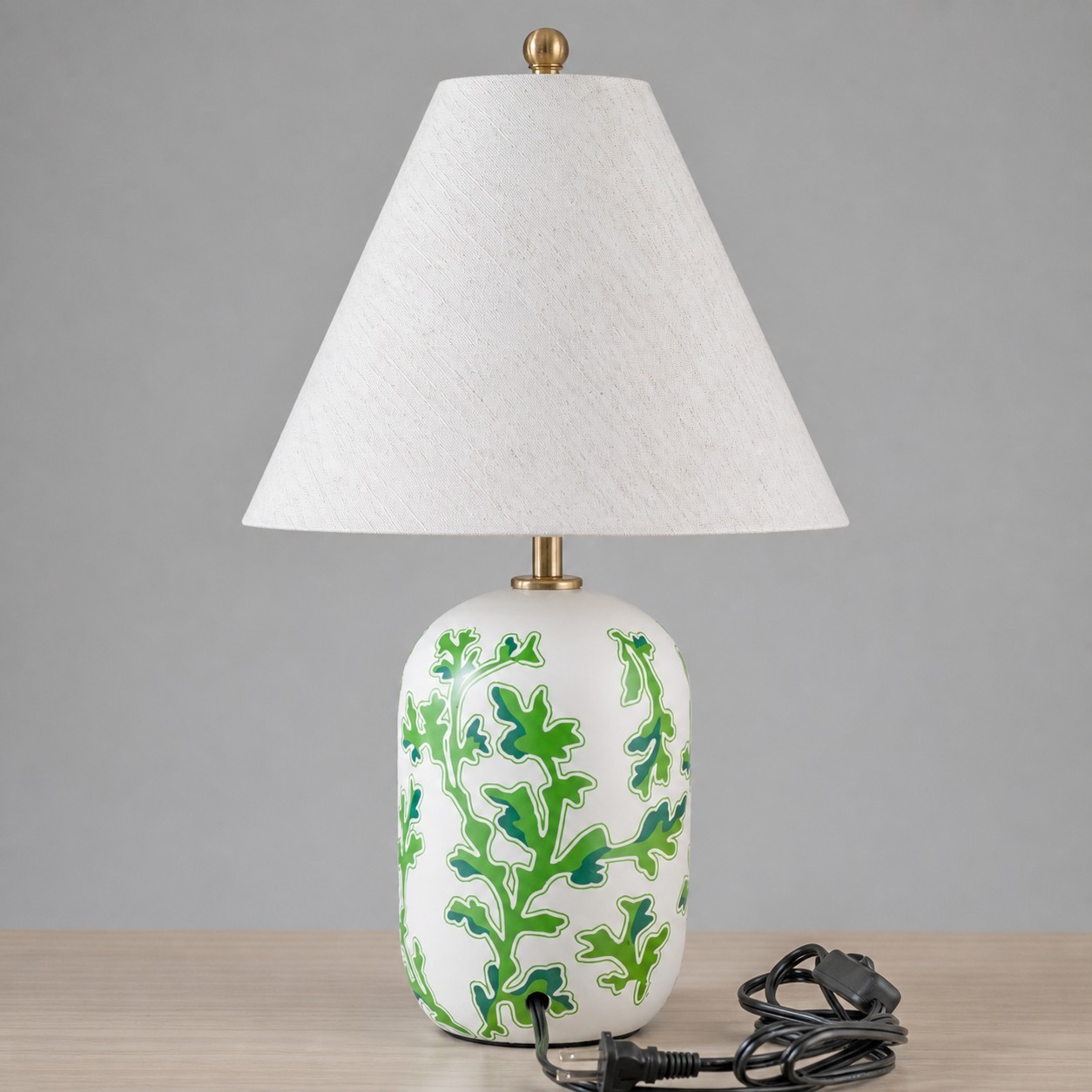 Thalira Vintage Ceramic Linen Table Lamp