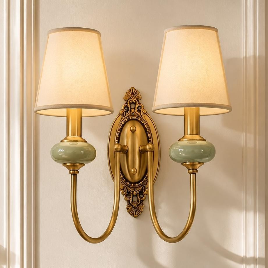 Osman Vintage Fabric Linen Wall Sconce