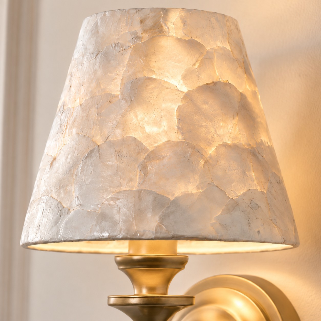 Joel Retro Brass Shell Shade Wall Sconce