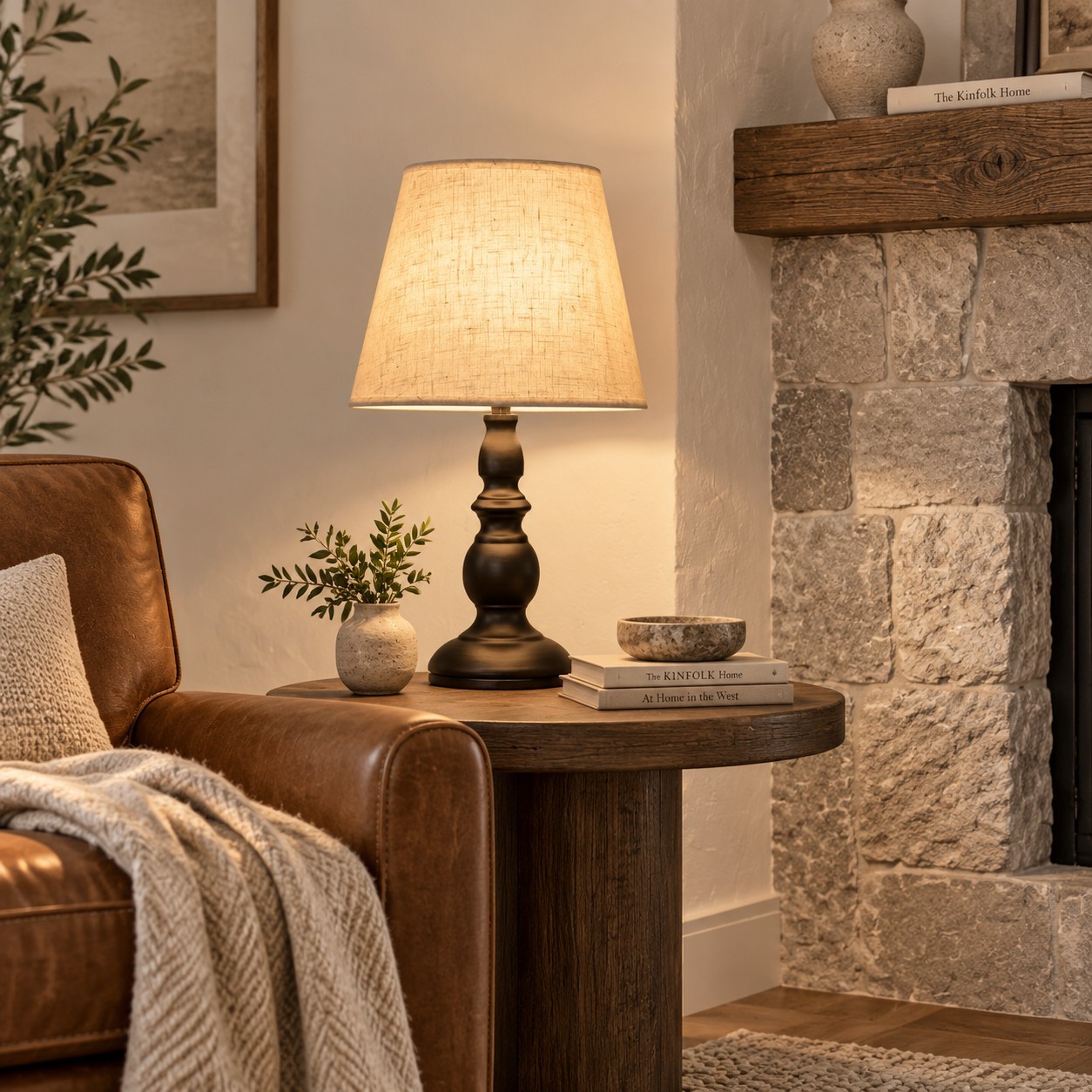Issac Classic Linen Empire Iron Body Table Lamp