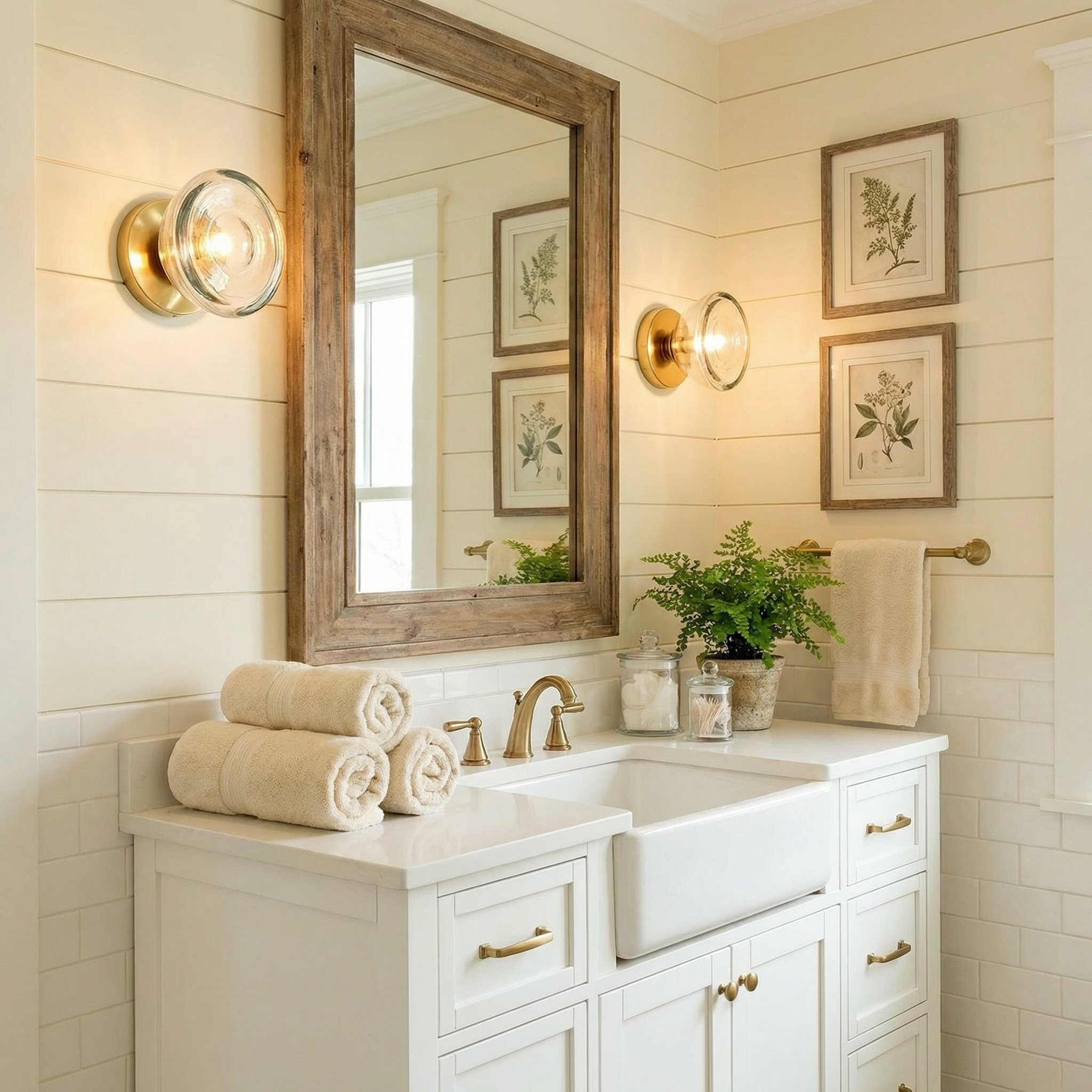 Brenna Modern Brass Cast Glass Dome Flush Mount & Wall Sconce