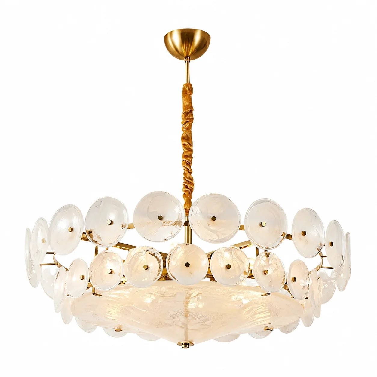 Harold Vintage Design-Forward Color Glass  Chandelier