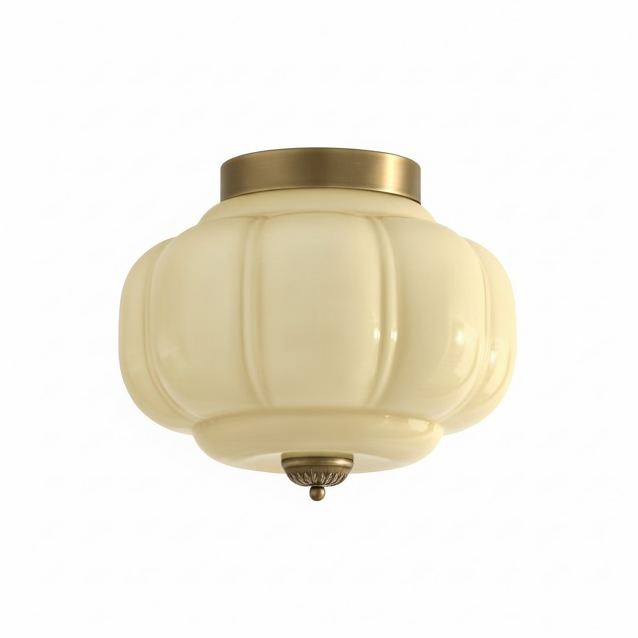 Ozita Retro Milk Glass Semi Flush Mount Eloise Ceiling Light