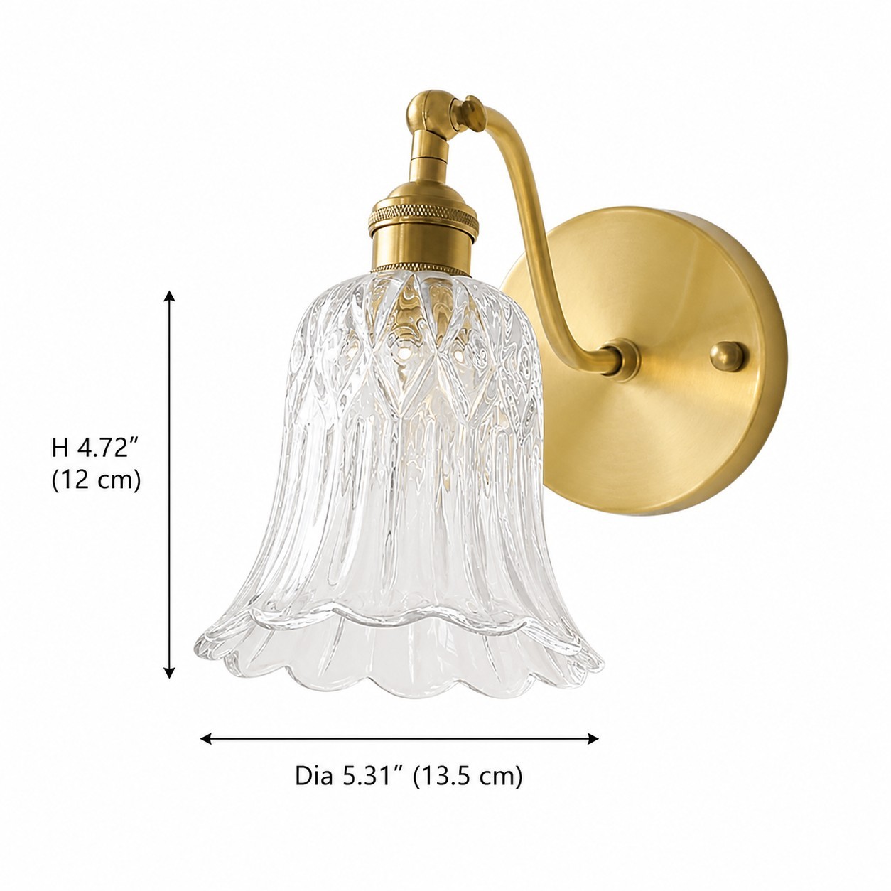 Alaric French Brass And Glass Wall Sconce