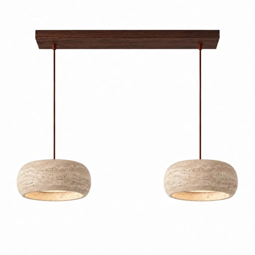 Veloria Scandinavian Travertine Round Pendant Light