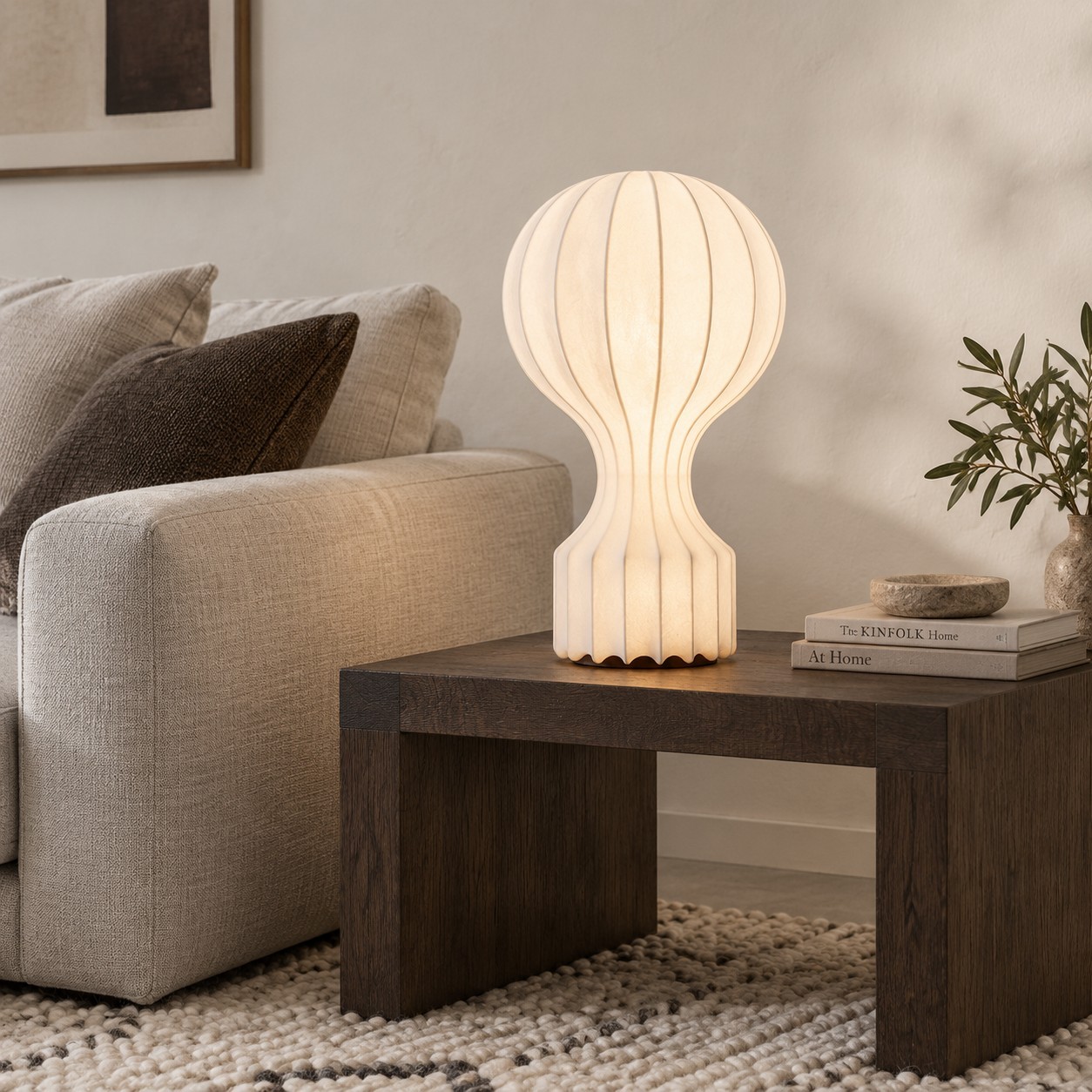 Tiago Wabi Sabi White Round Table Lamp