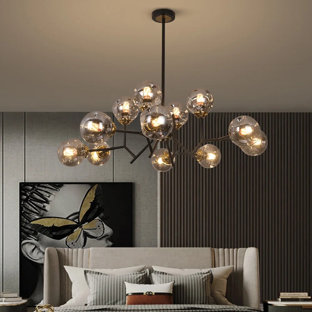 Breckett Modern Smoky Gray Glass Sputnik Chandelier