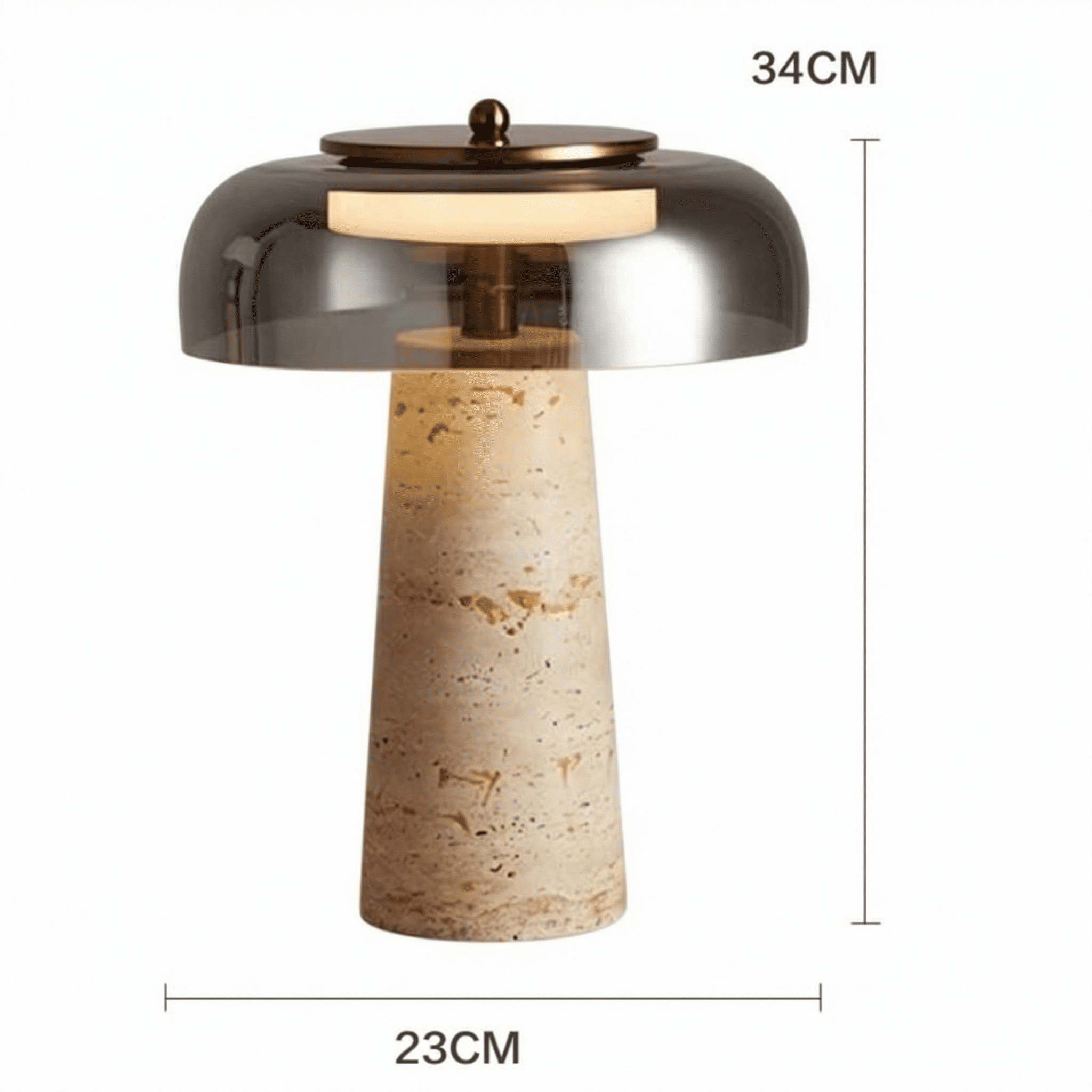 Camryn Nordic Travertine Dome Table Lamp