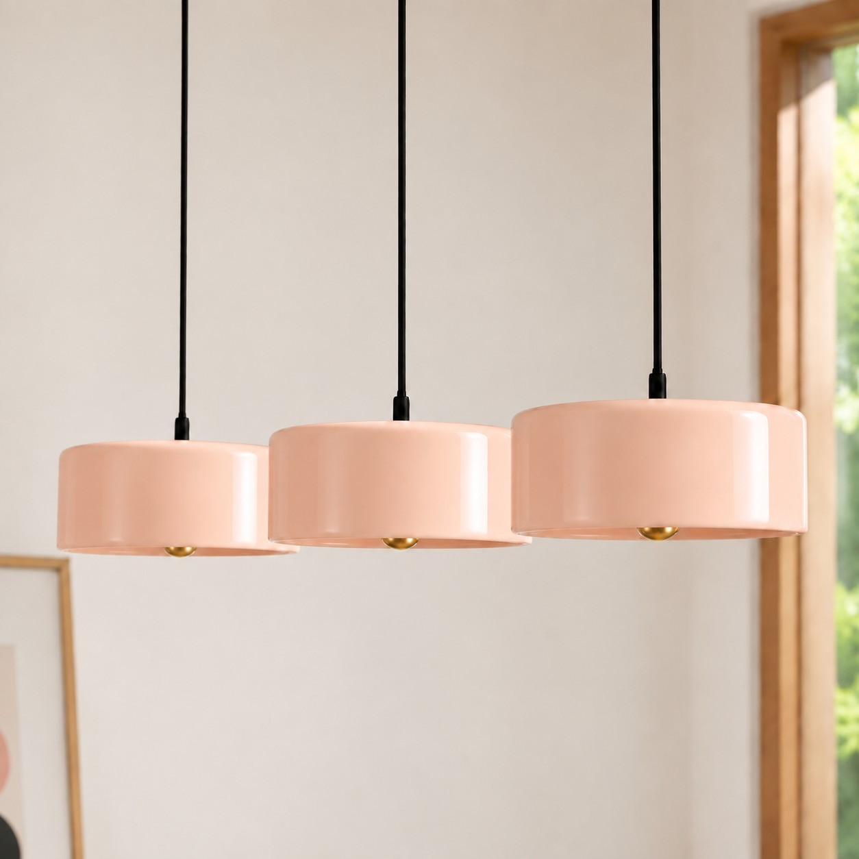 Xavier Modern Glossy Ceramic Drum Pendant Light