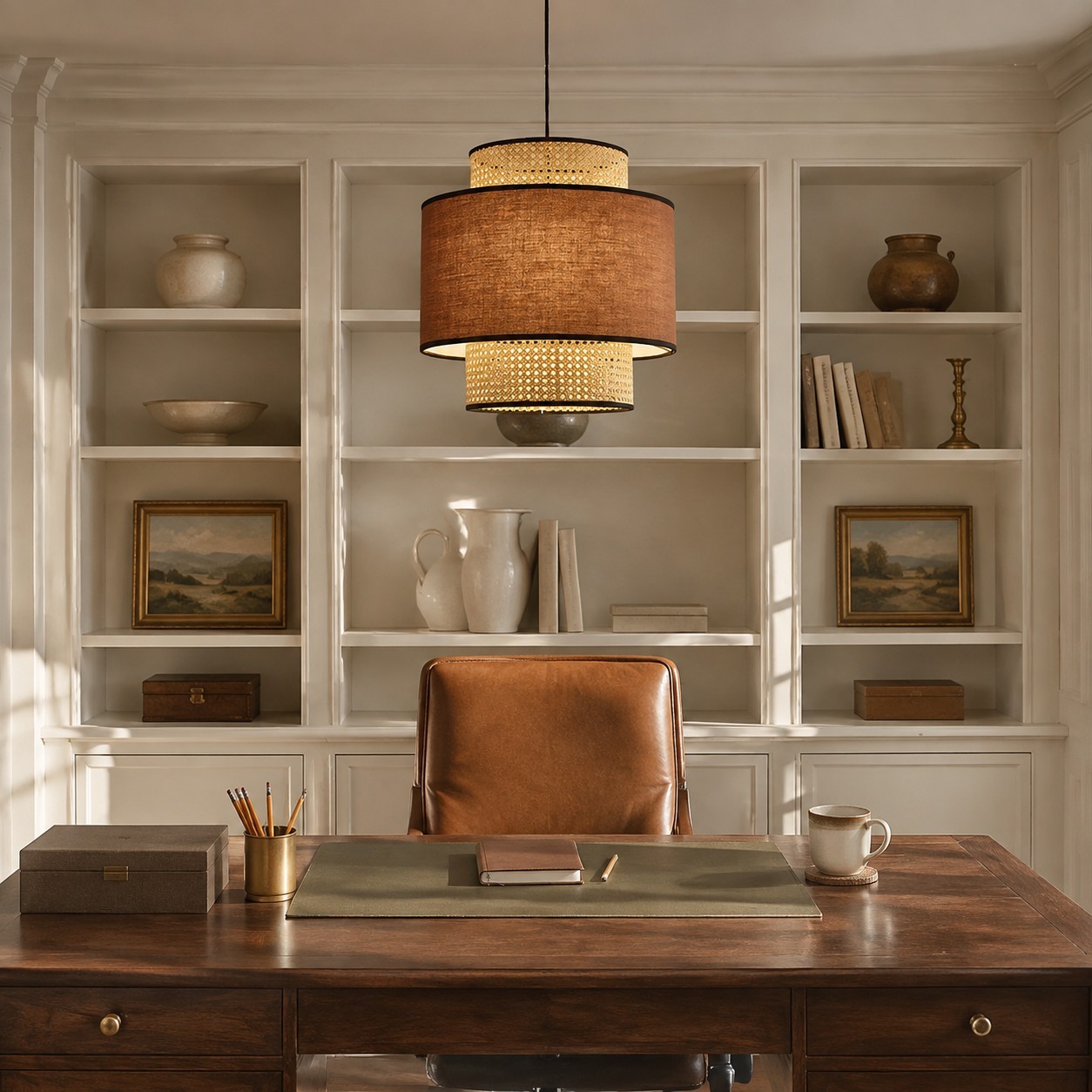 Trisha Rustic Double Cylinder Pendant Light