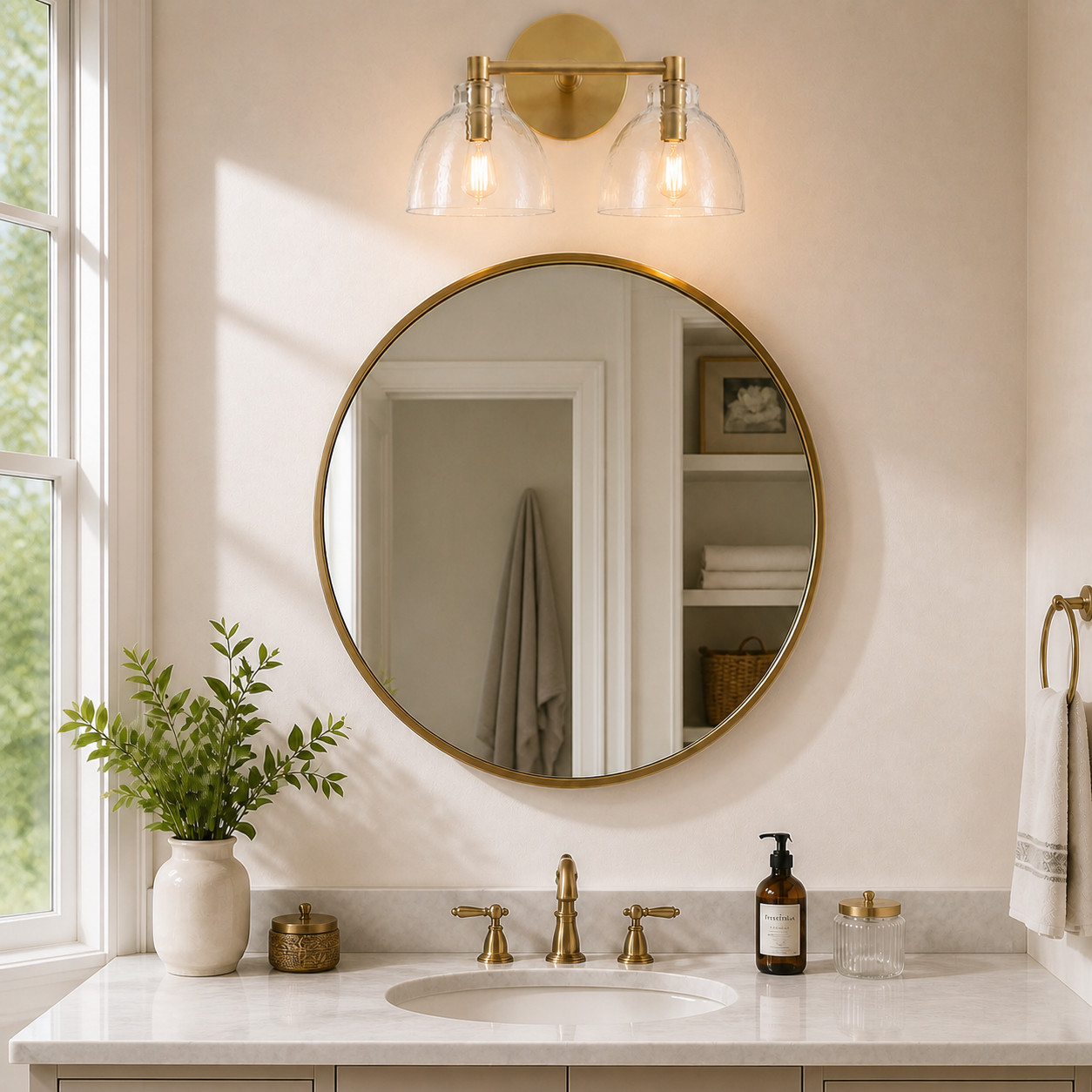 Keen Farmhouse Cooper Recycled Glass Dome Sconce