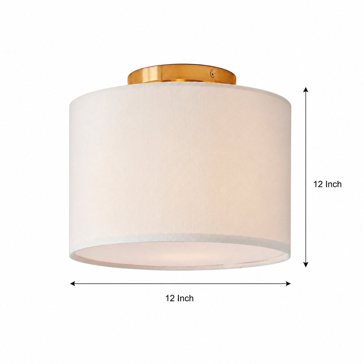 Joram White Linen Drum Ceiling Light