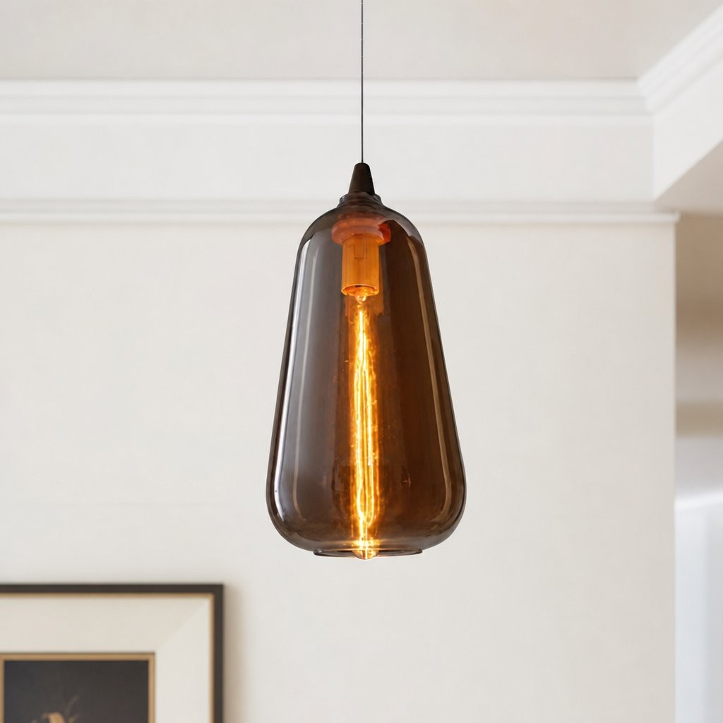 Zyren Modern Art Amber Glass Pendant Light