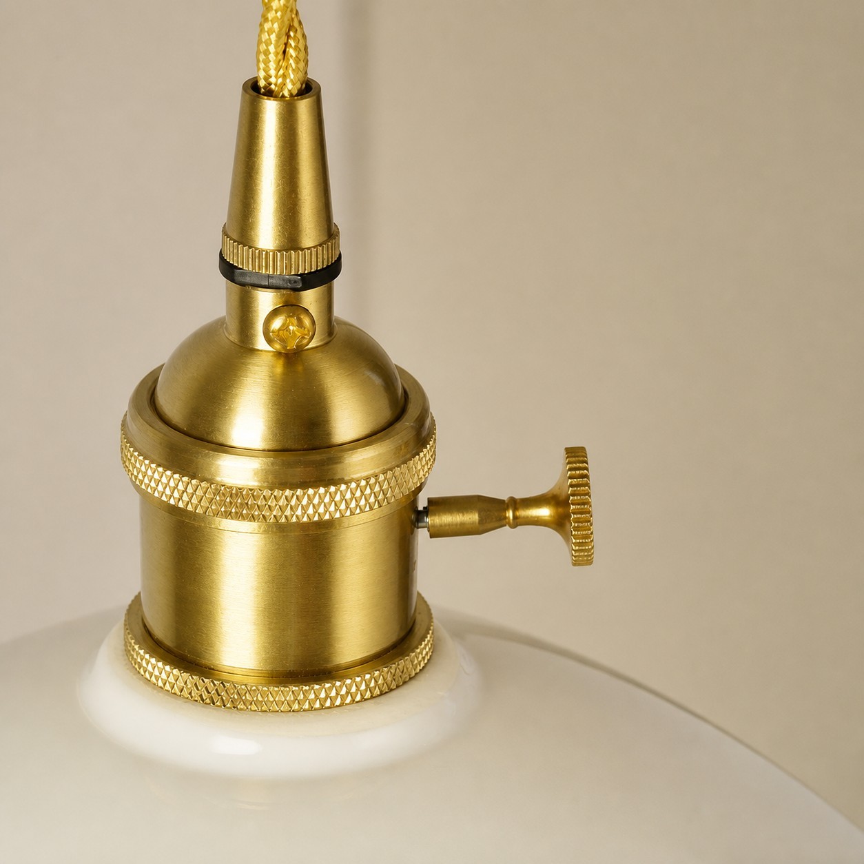 Lenora Vintage Ceramic Brass Cone Pendant Light