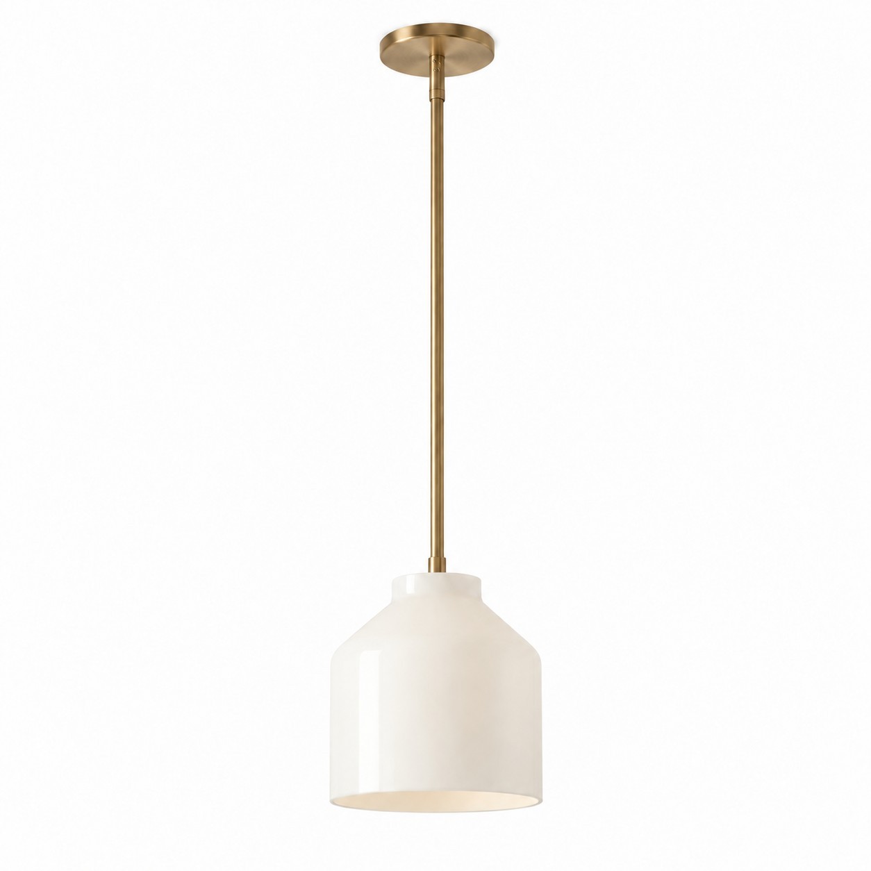 Drilon Modern Brass Rod Glass Shade Pendant Light