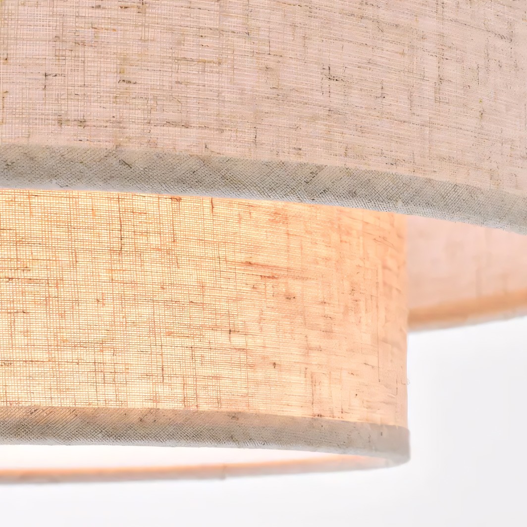 Aevon 3-Light Matte Brown Double Drum Pendant Light
