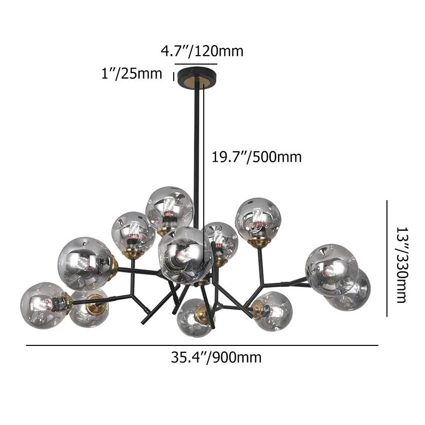 Breckett Modern Smoky Gray Glass Sputnik Chandelier