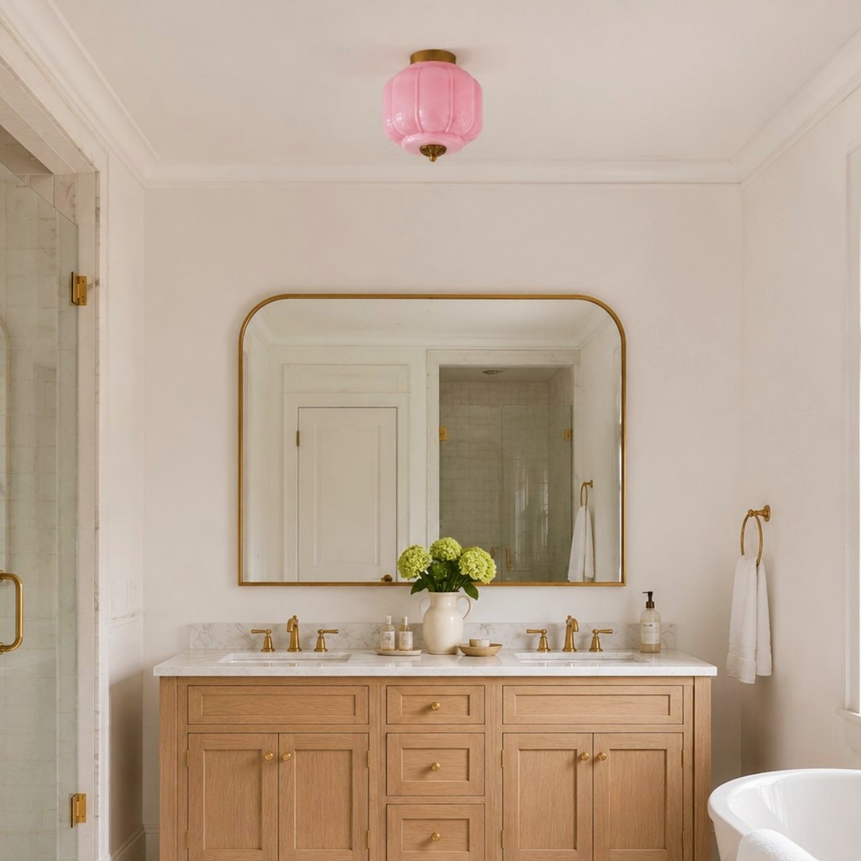 Conran Vintage Milk Glass Semi Flush Mount Eloise Ceiling Light