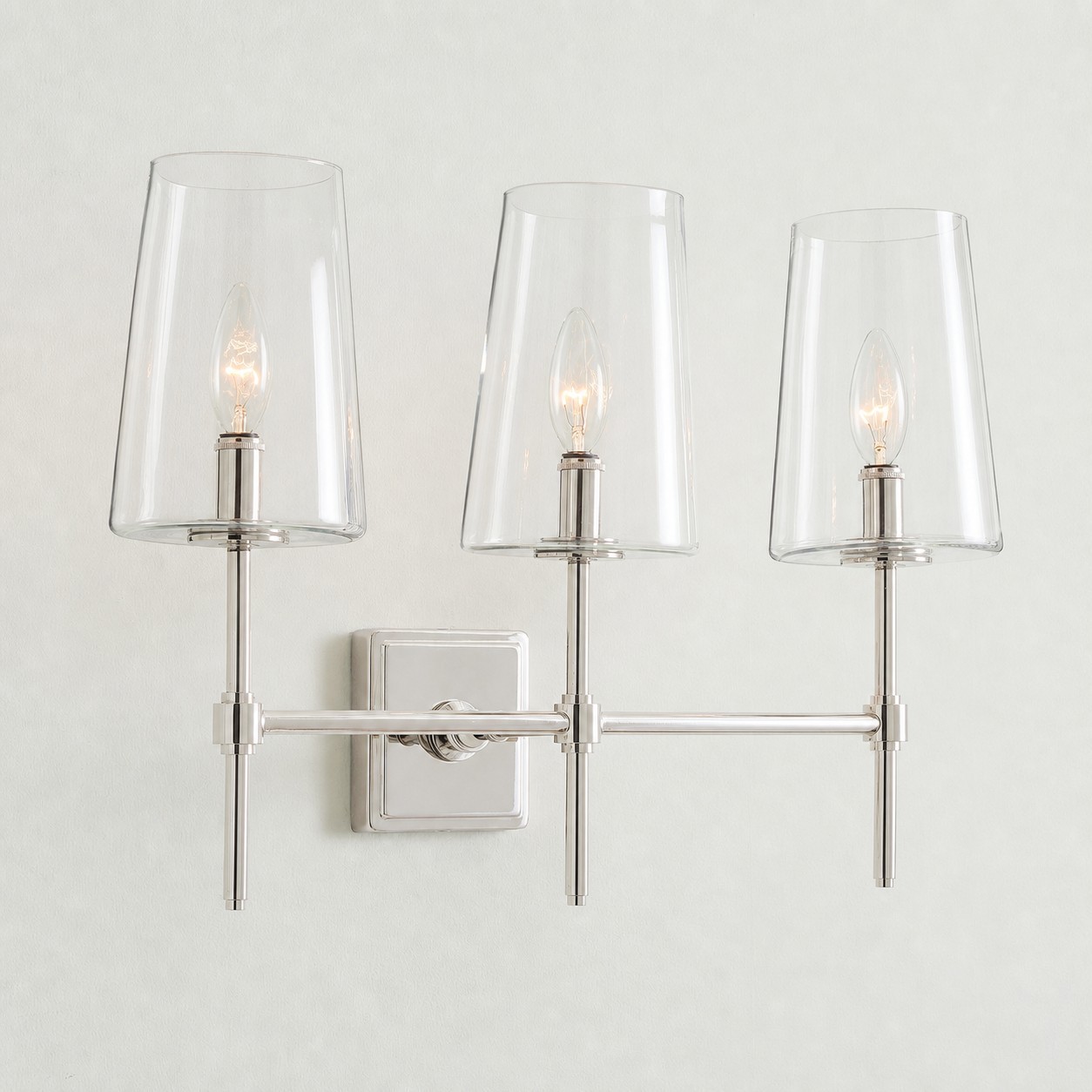 Murano Farmhouse Clear Glass Vanity Wall Sconce