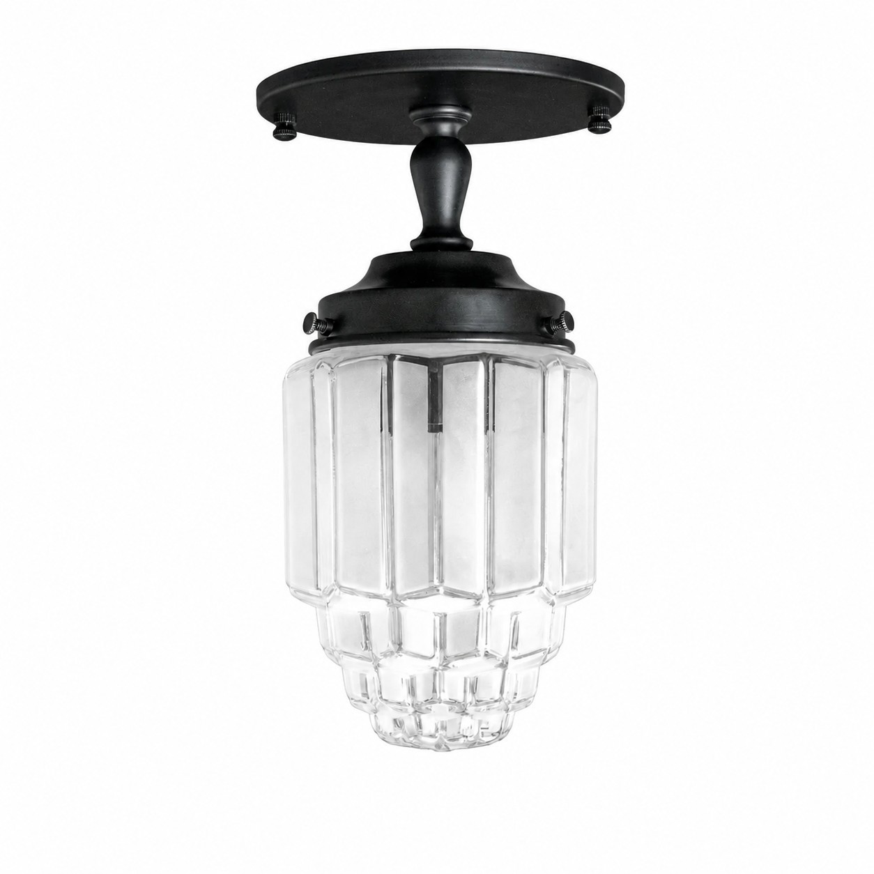 Lawson Classic Ribbed Glass Semi Flush Mount Ceiling Light