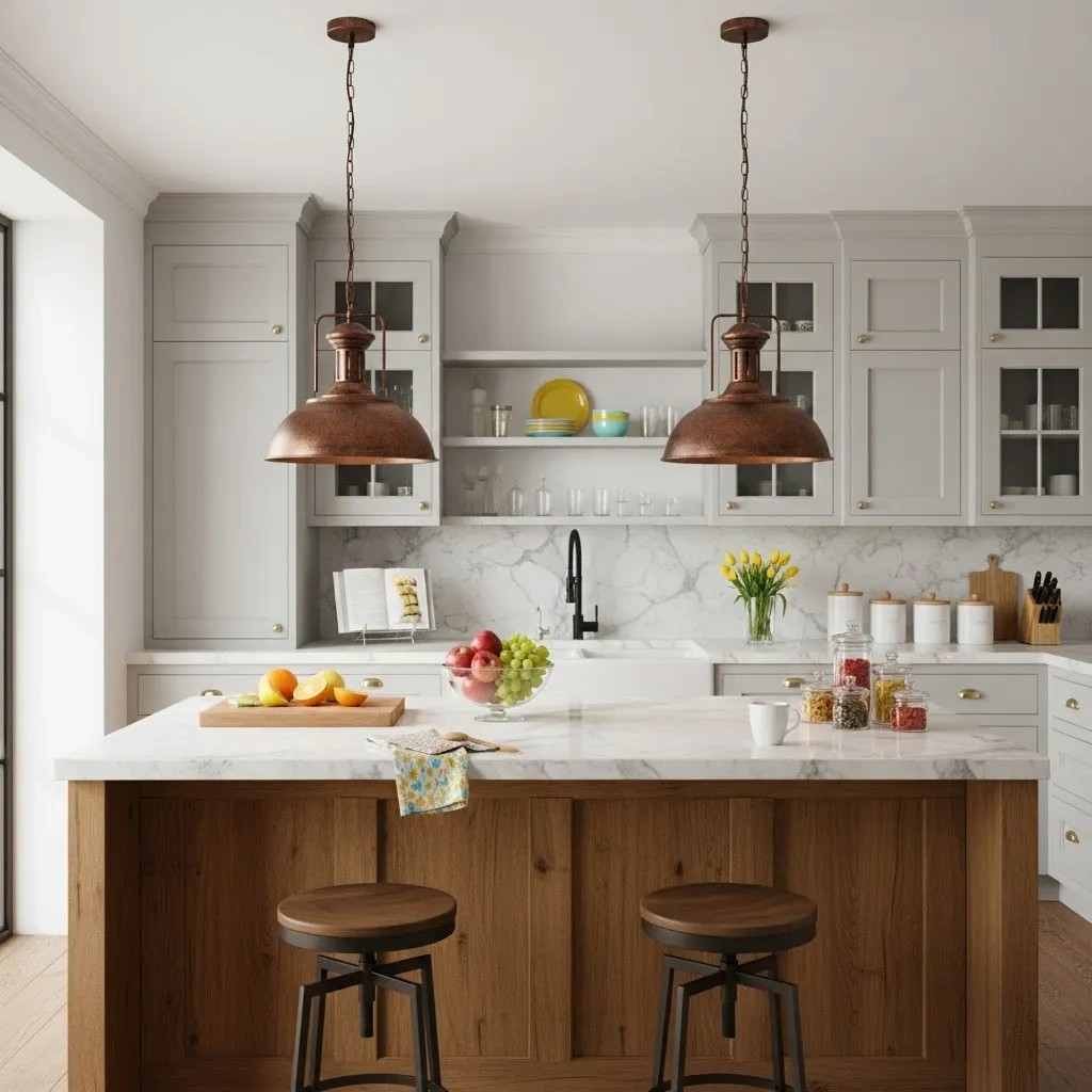 Soliviel Industrial Metal Dome Pendant Light