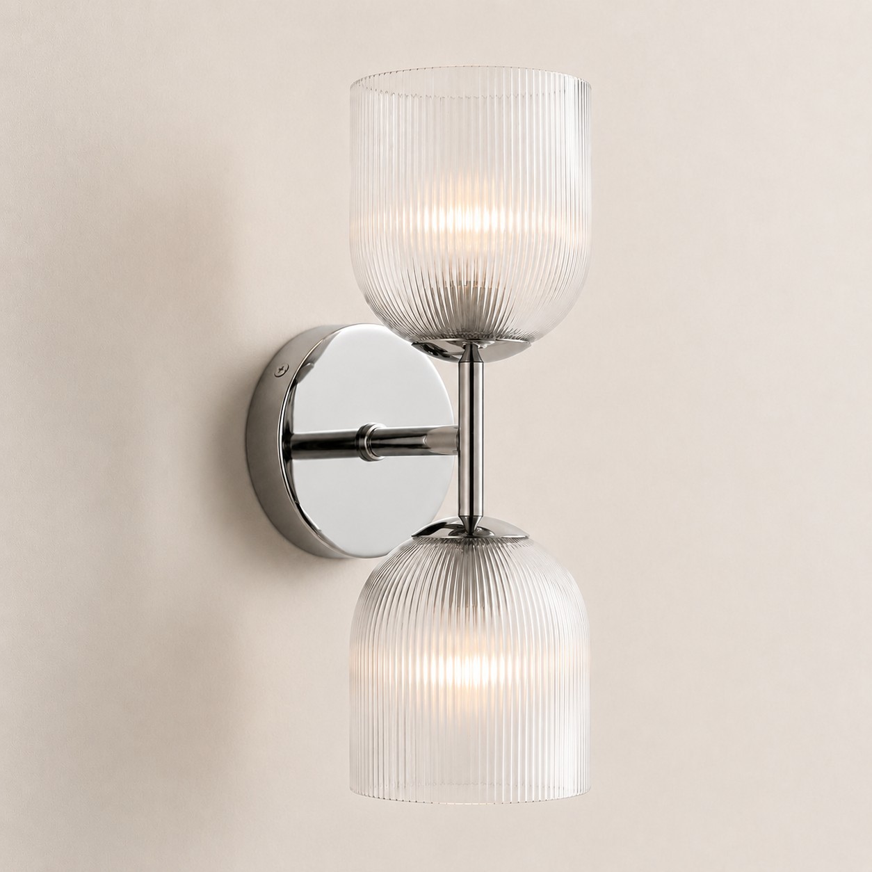 Alain Cooper Ribbed Glass Wall Sconce