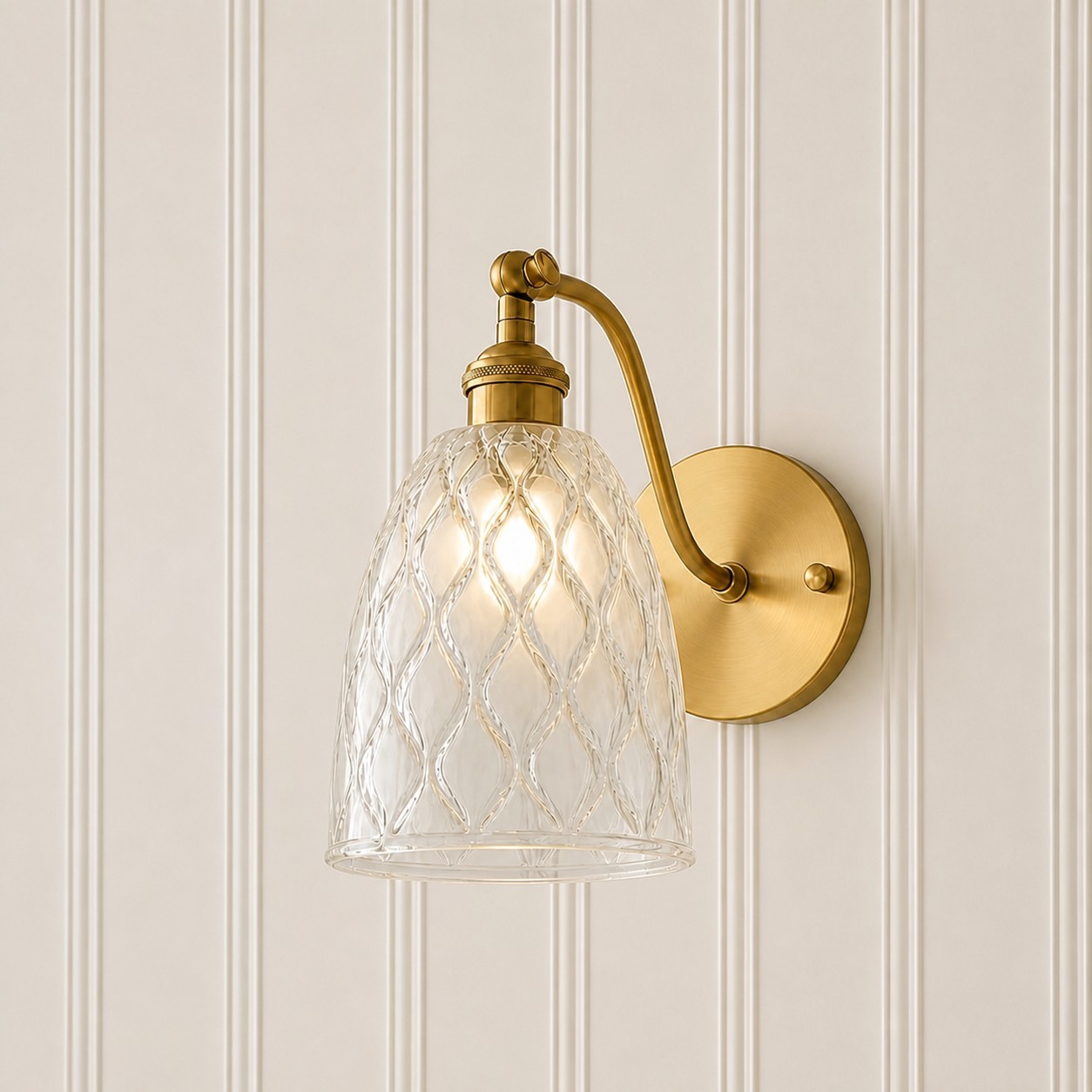 Alaric French Brass And Glass Wall Sconce
