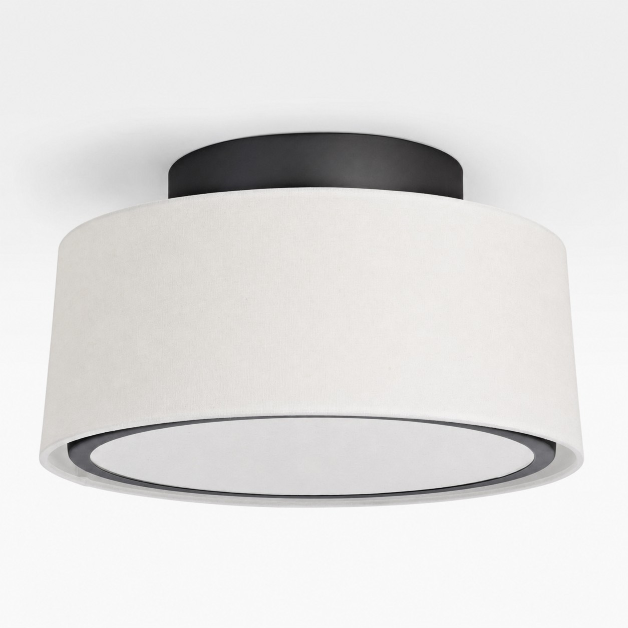 Zuri Farmhouse Drum Linen Ceiling Light